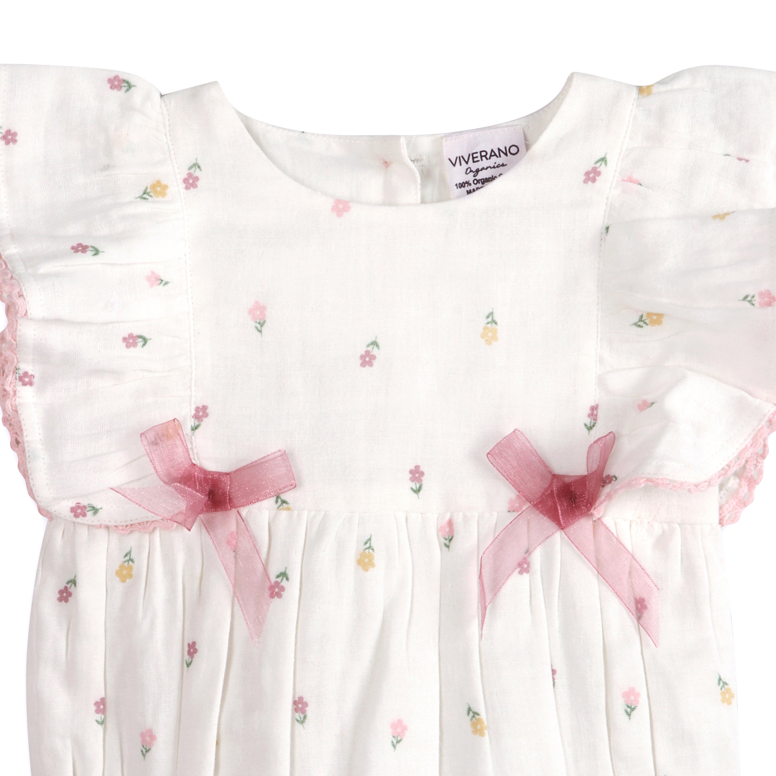 Margot Flower Baby Romper Detail (Organic)
