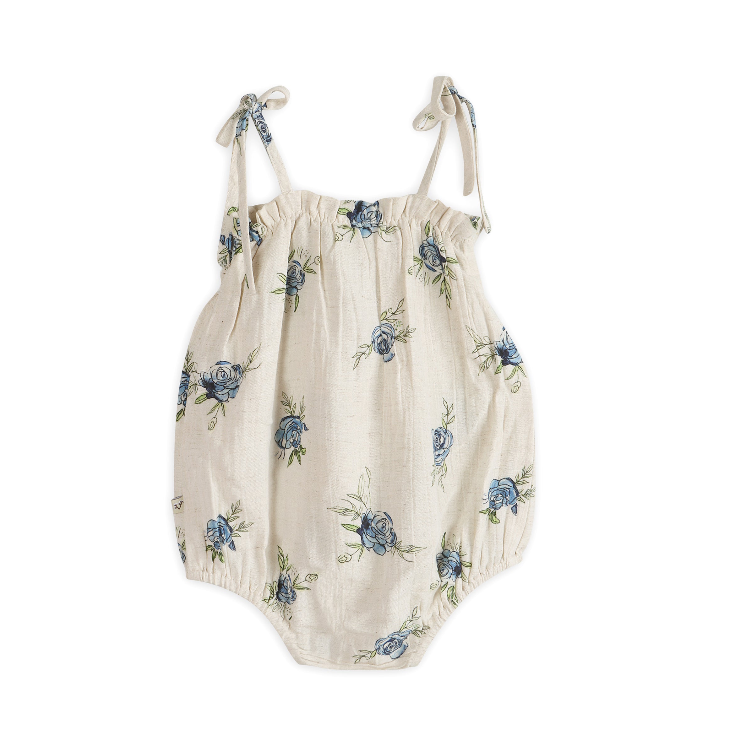 Anais Floral Baby Romper Back (Linen Blend)