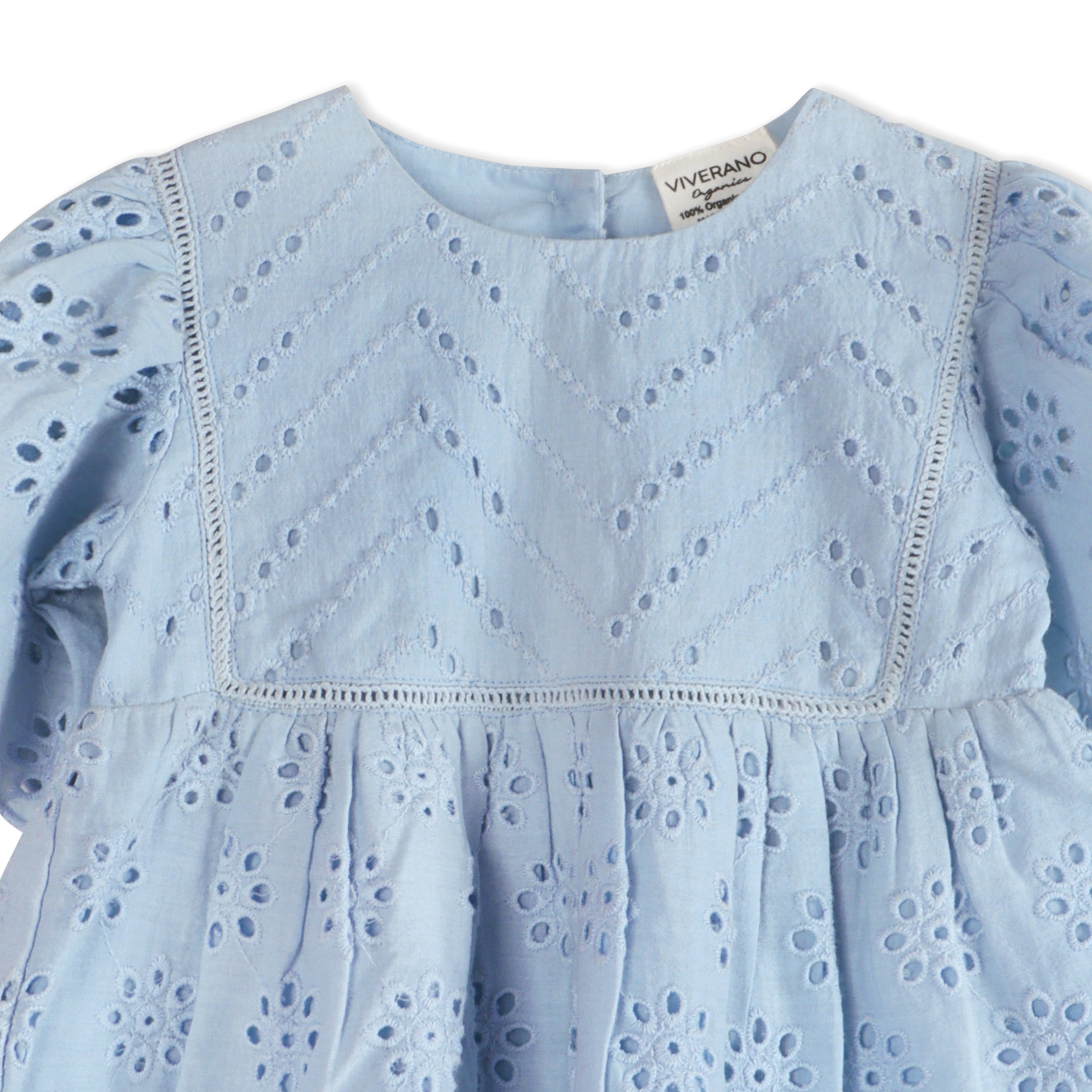Milos Schiffli Baby Dress Detail (Organic)