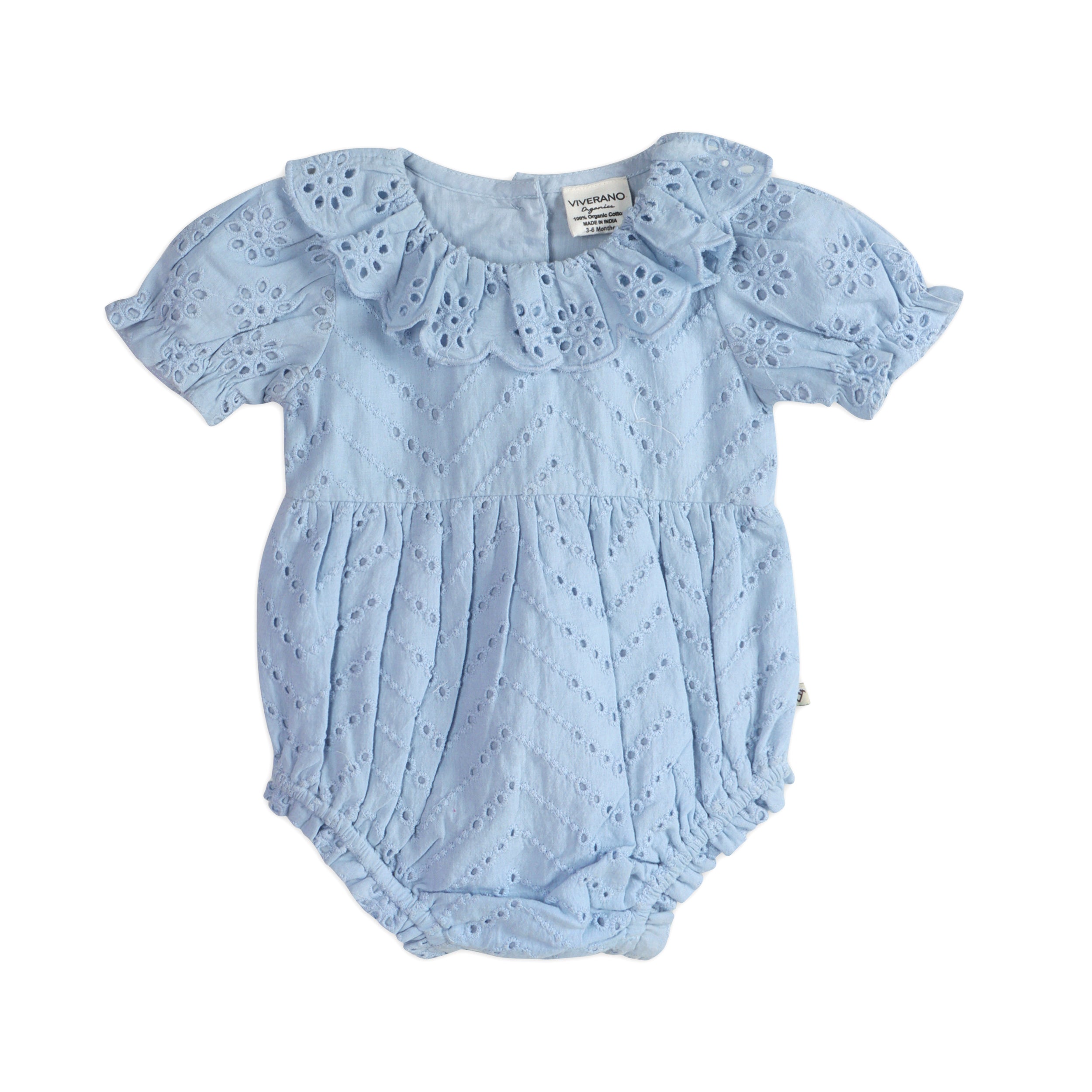 Naxos S Schiffli Baby Romper Front (Organic)
