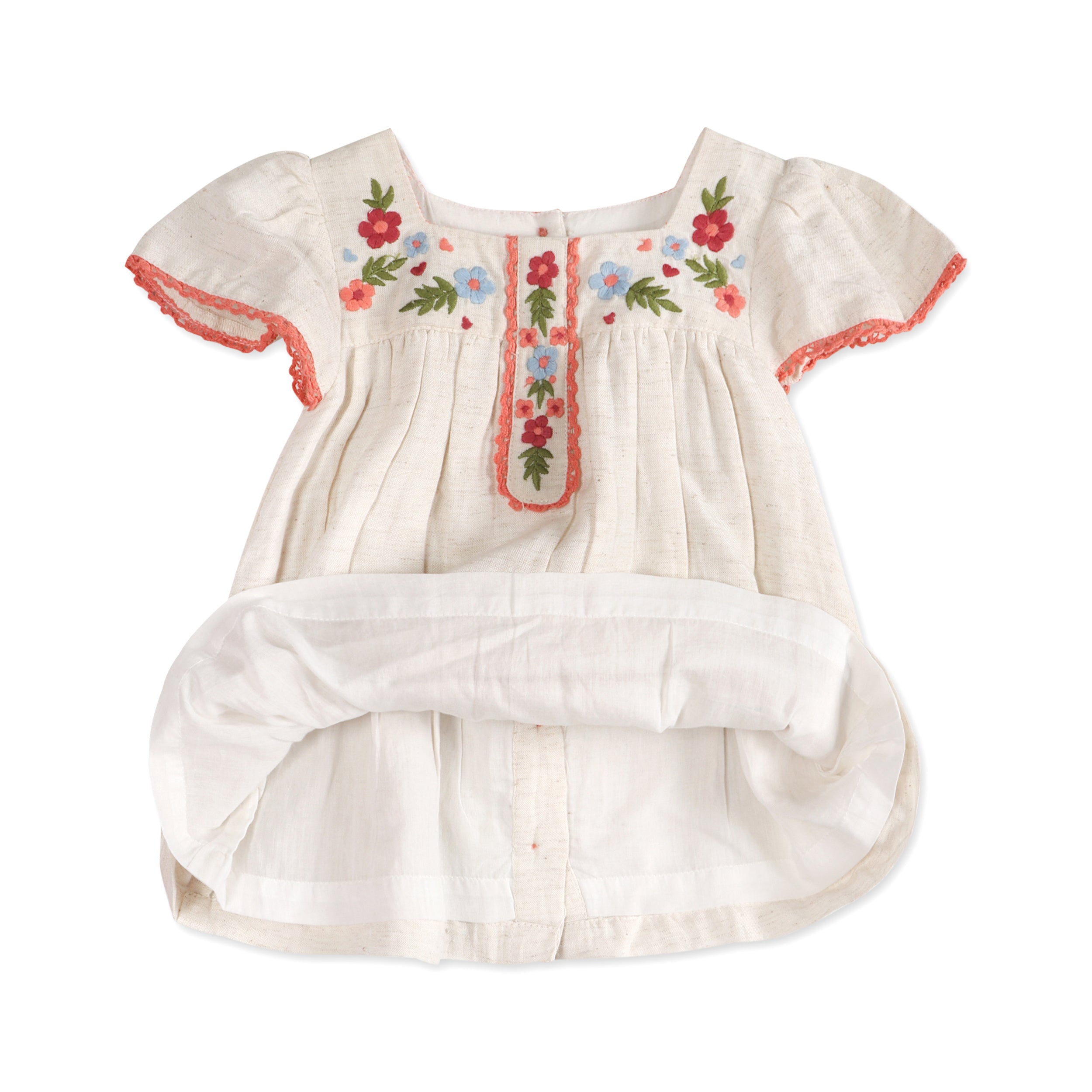 Gabi Embroidered Baby Dress Layer (Linen Blend)