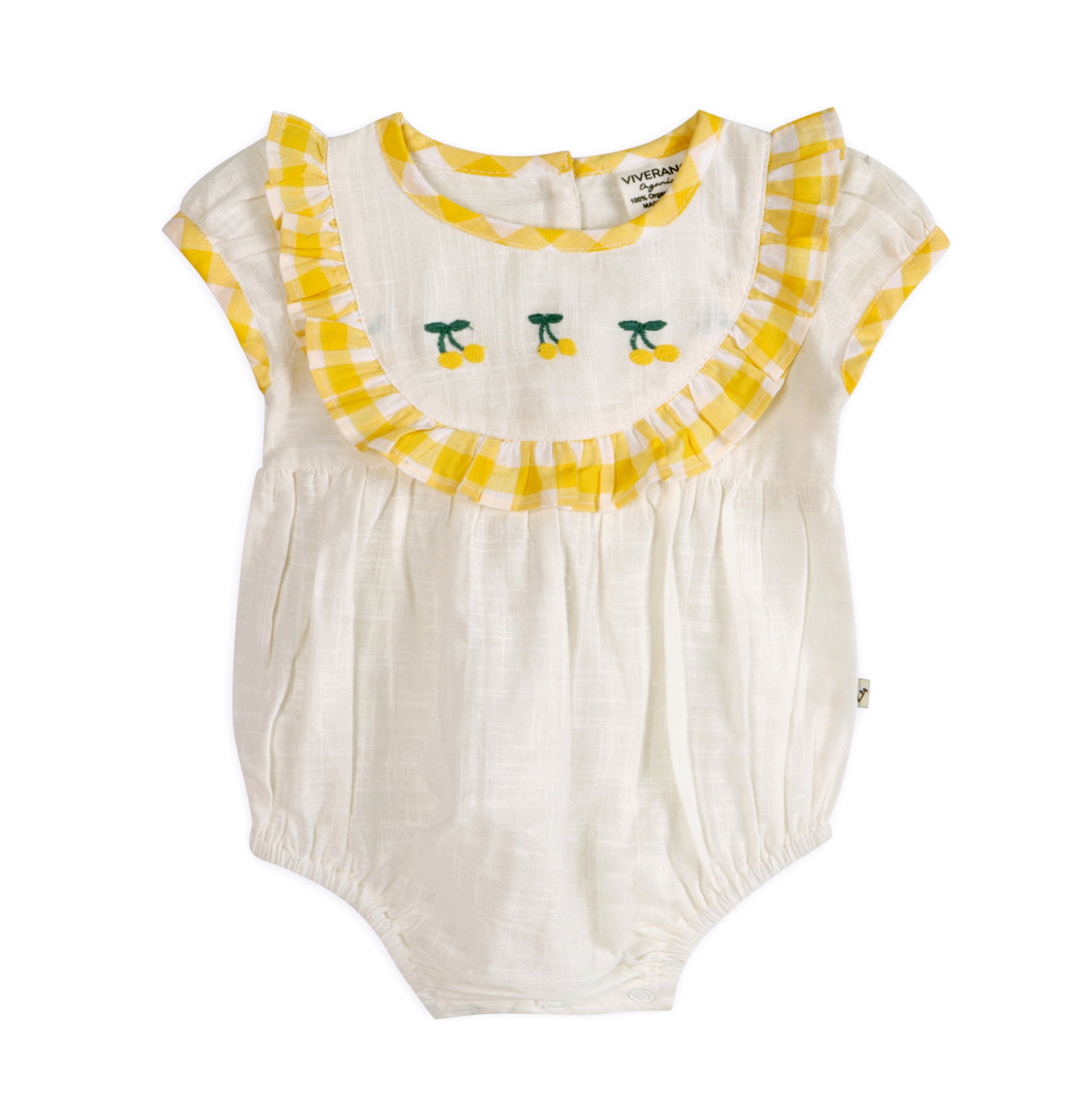 Josephine Lemons Embroidered Baby Romper + Headband (Organic Cotton)