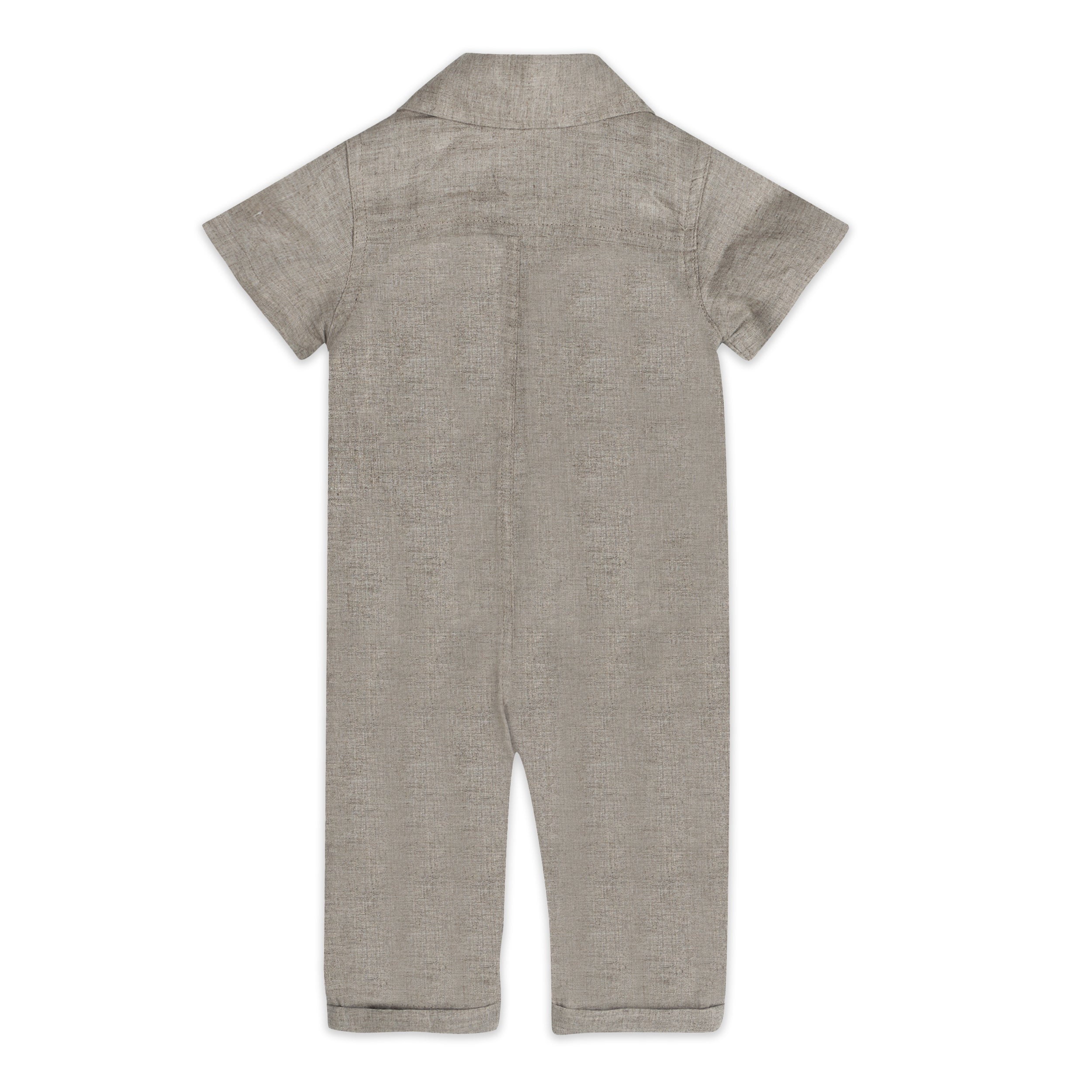 Bennett Linen Baby Romper Jumpsuit Back (Linen Blend)