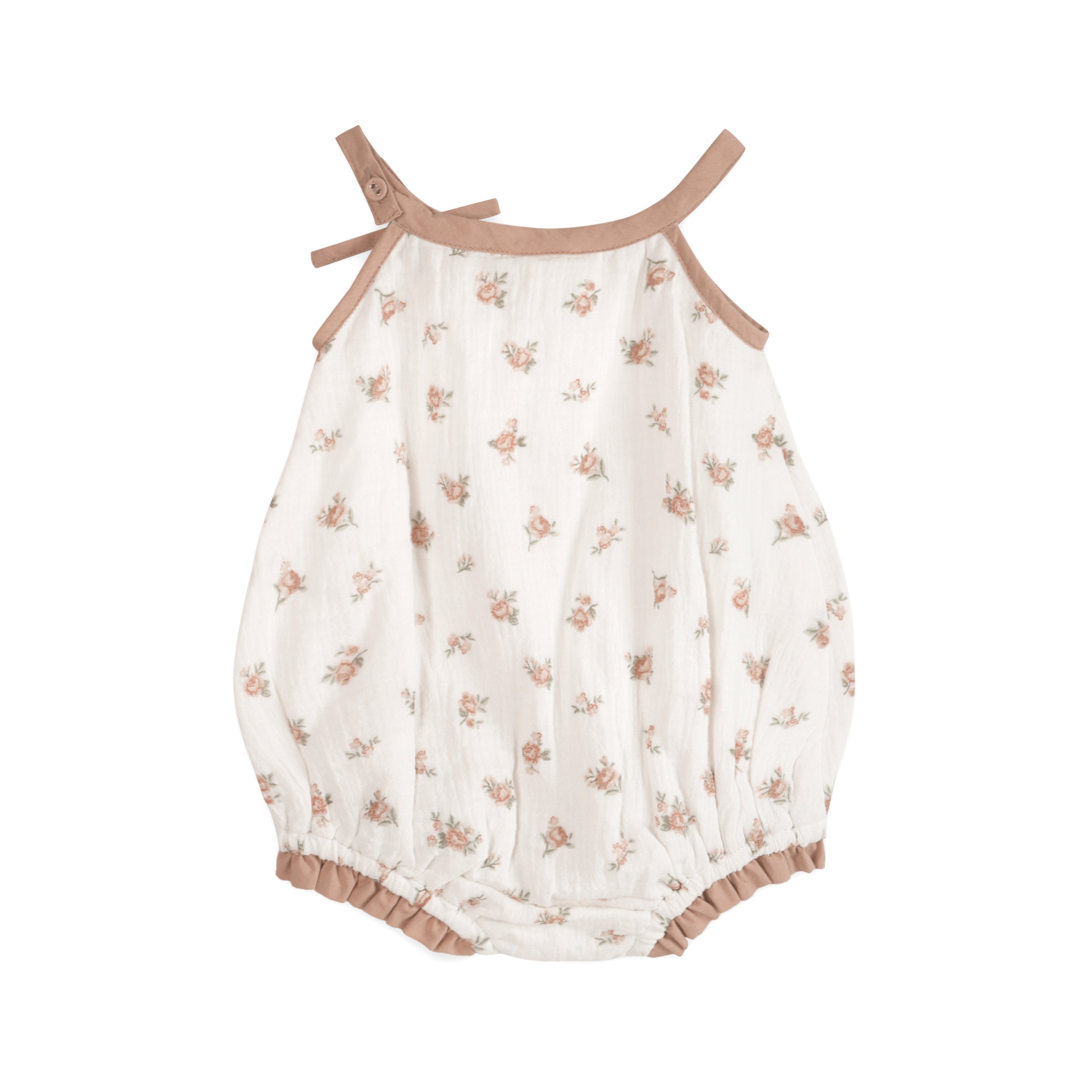 Tea Rose Floral Baby Romper Back (Organic)