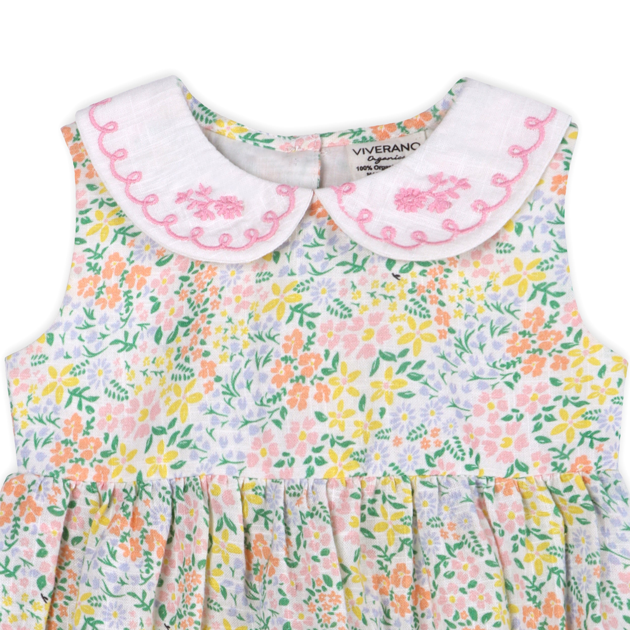Francis Floral Baby Romper Detail (Organic)