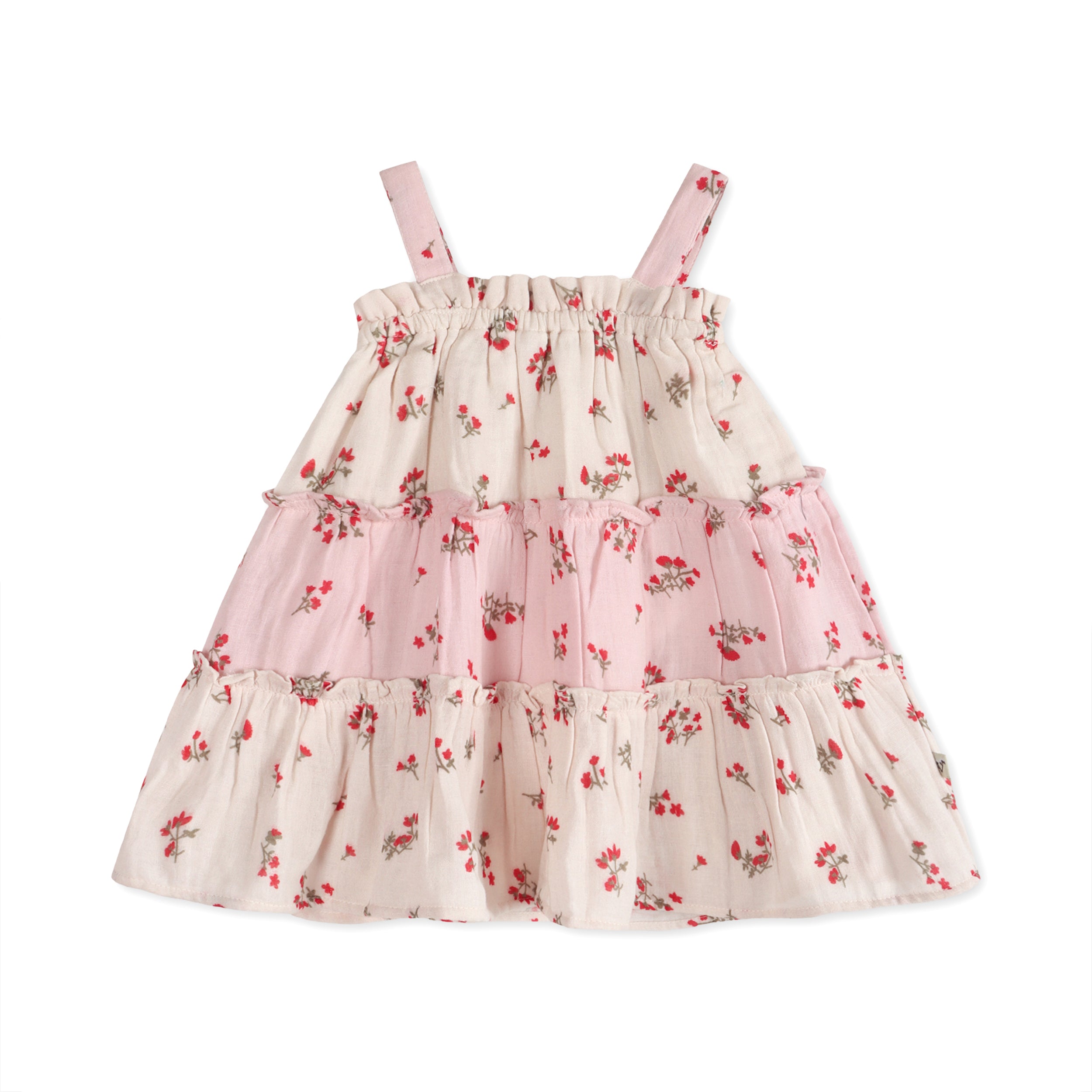 Bijou Tiered Floral Baby Dress Front (Organic)