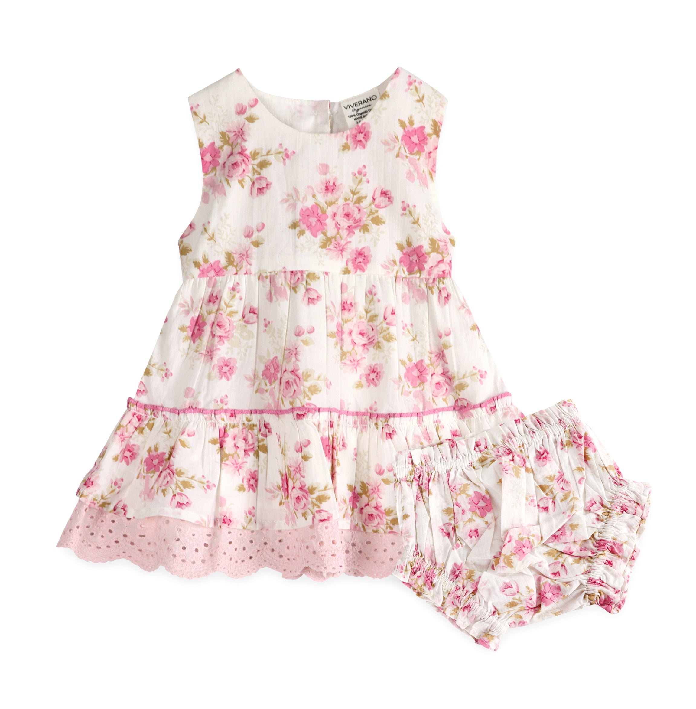 Camille Floral Baby Dress + Bloomer (Organic)