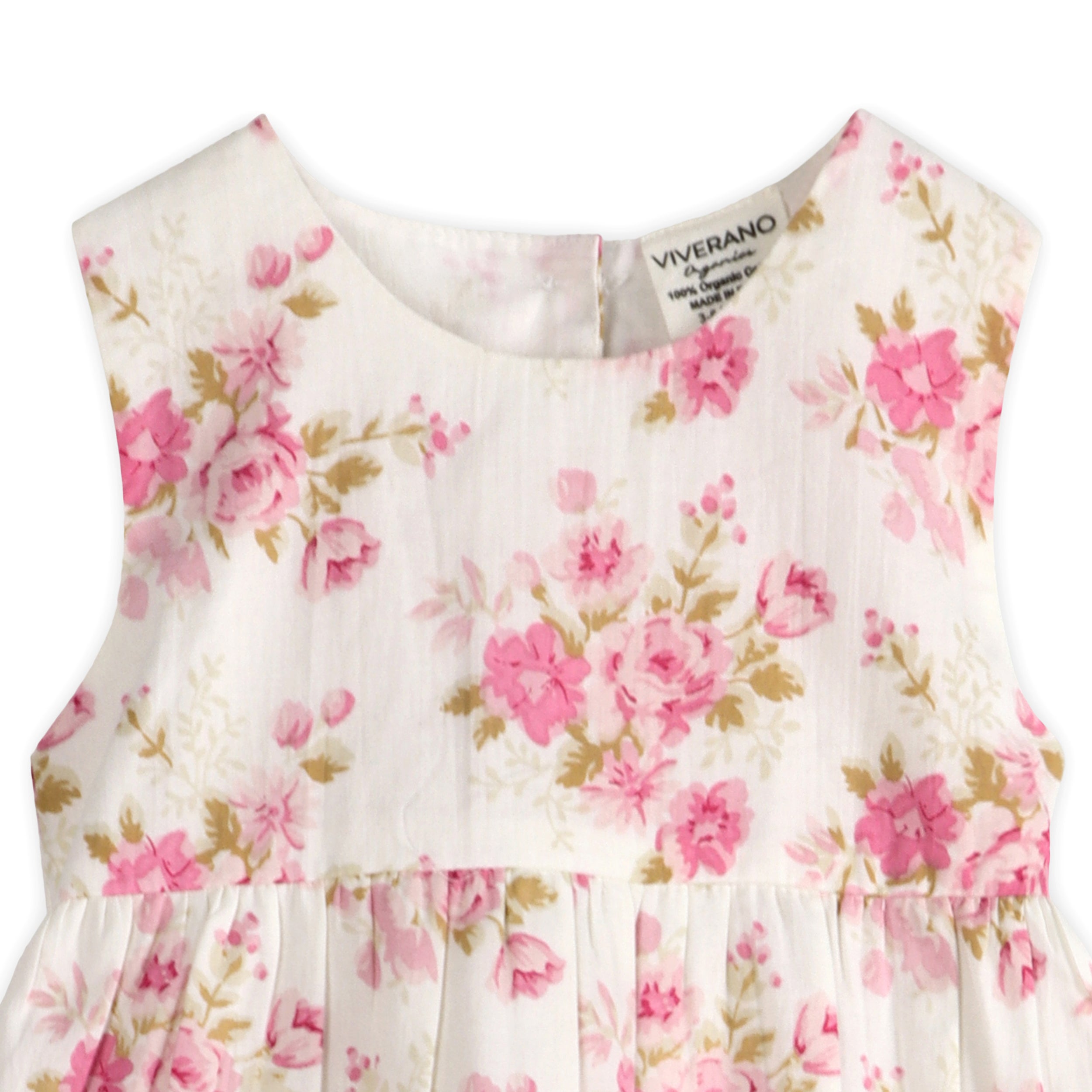 Camille Floral Baby Dress Detail (Organic)