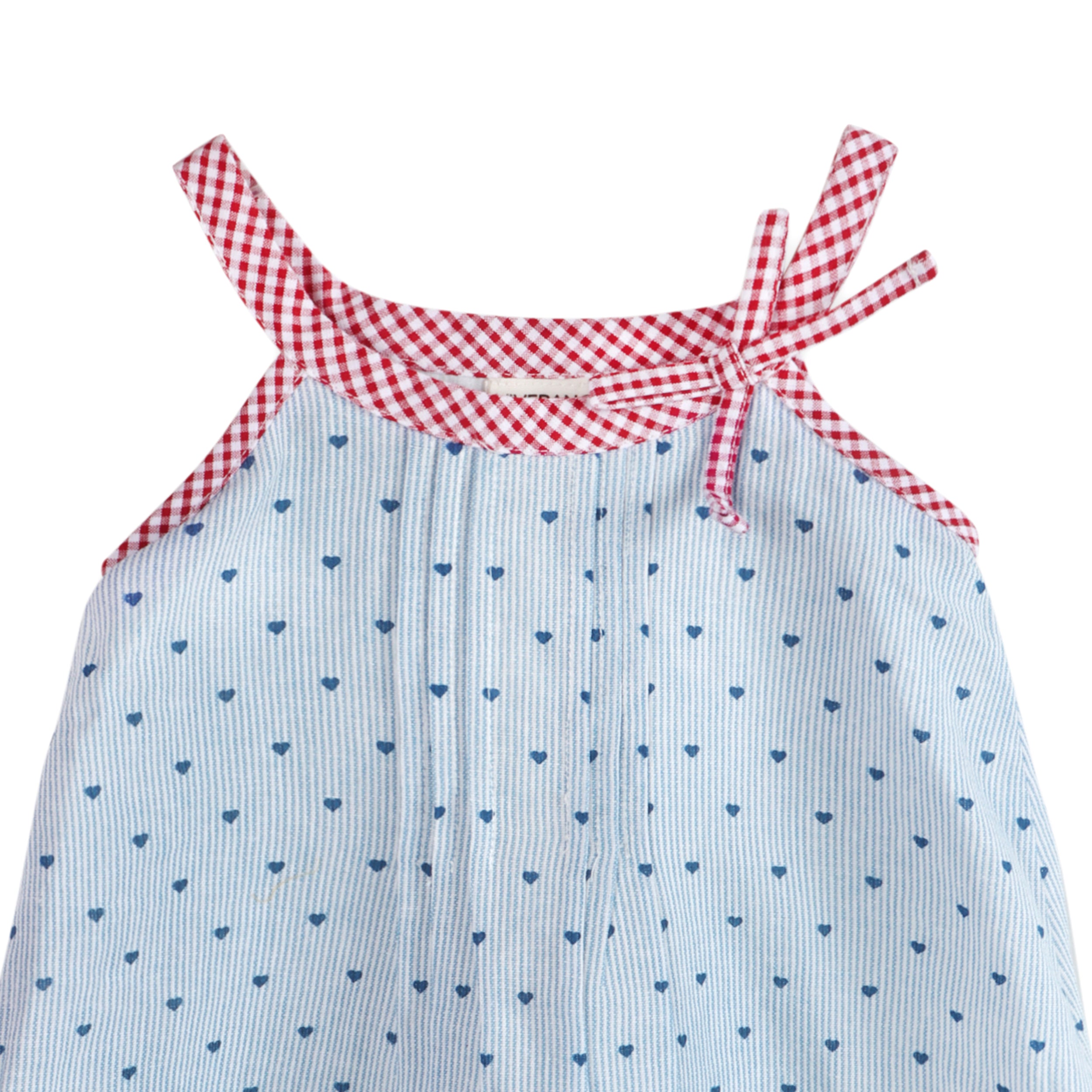 Elara Ditsy Hearts Baby Dress Detail (Organic)
