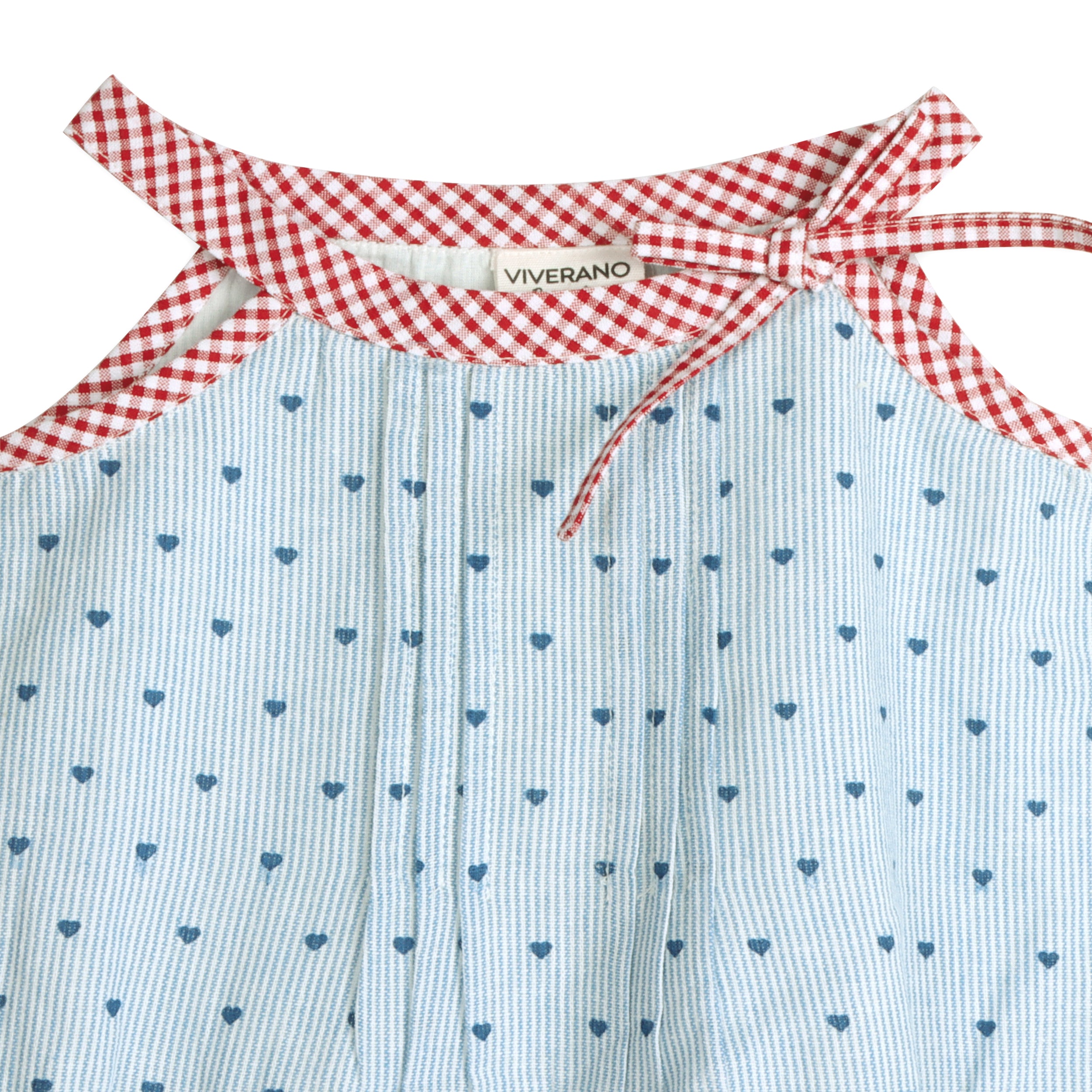 Kiera Ditsy Hearts Baby Romper Detail (Organic)