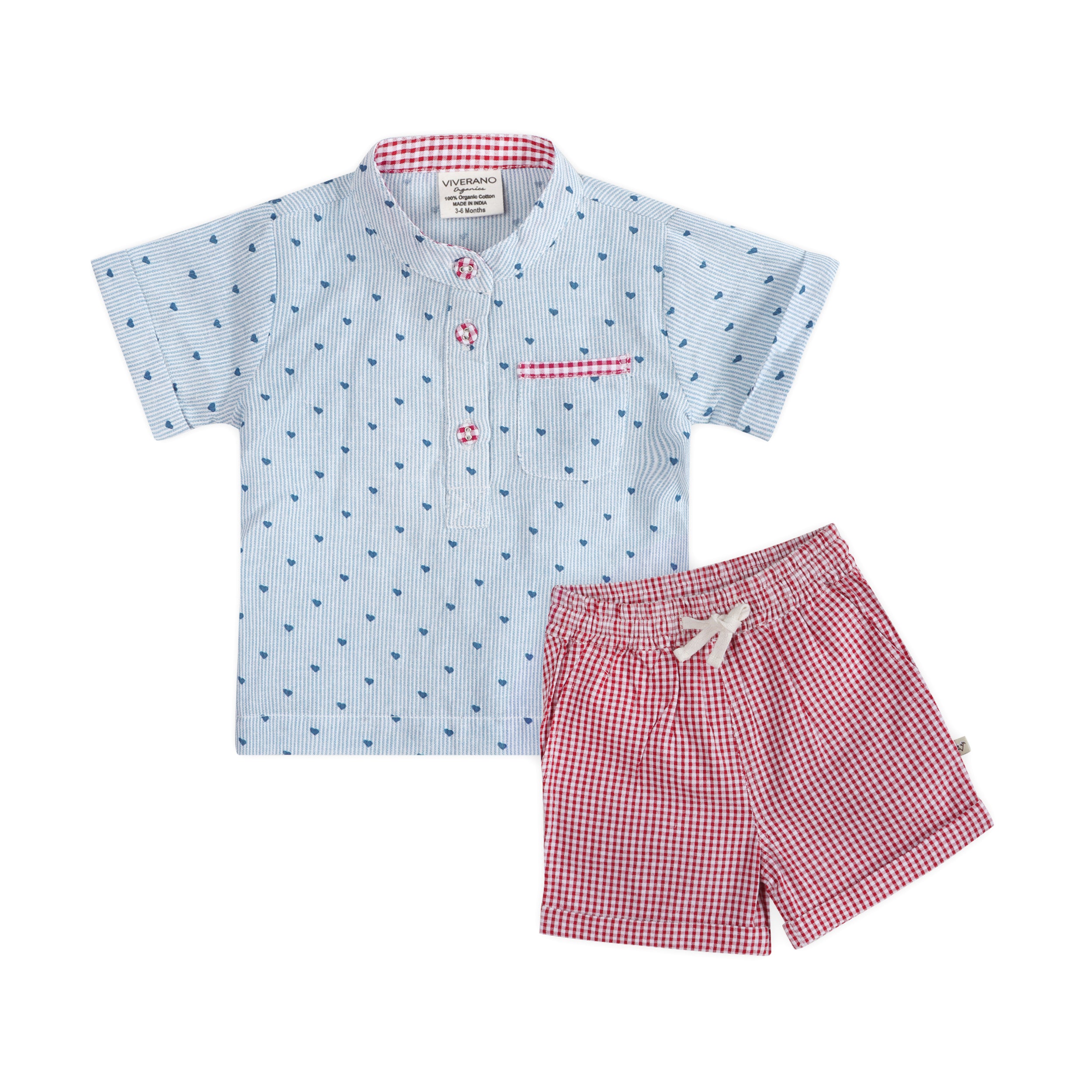 Cayden Ditsy Heart Baby Top + Shorts (Organic)
