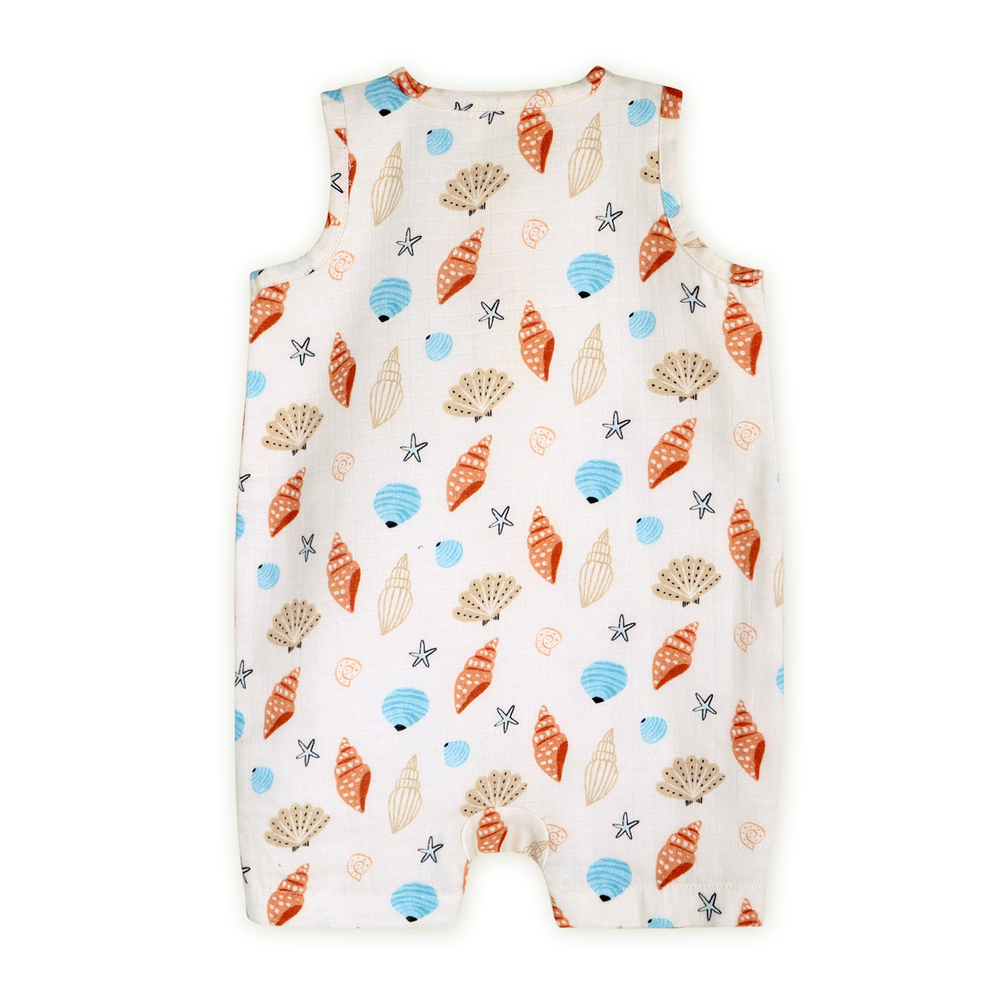 Seashell Baby Romper Back (Organic Muslin)