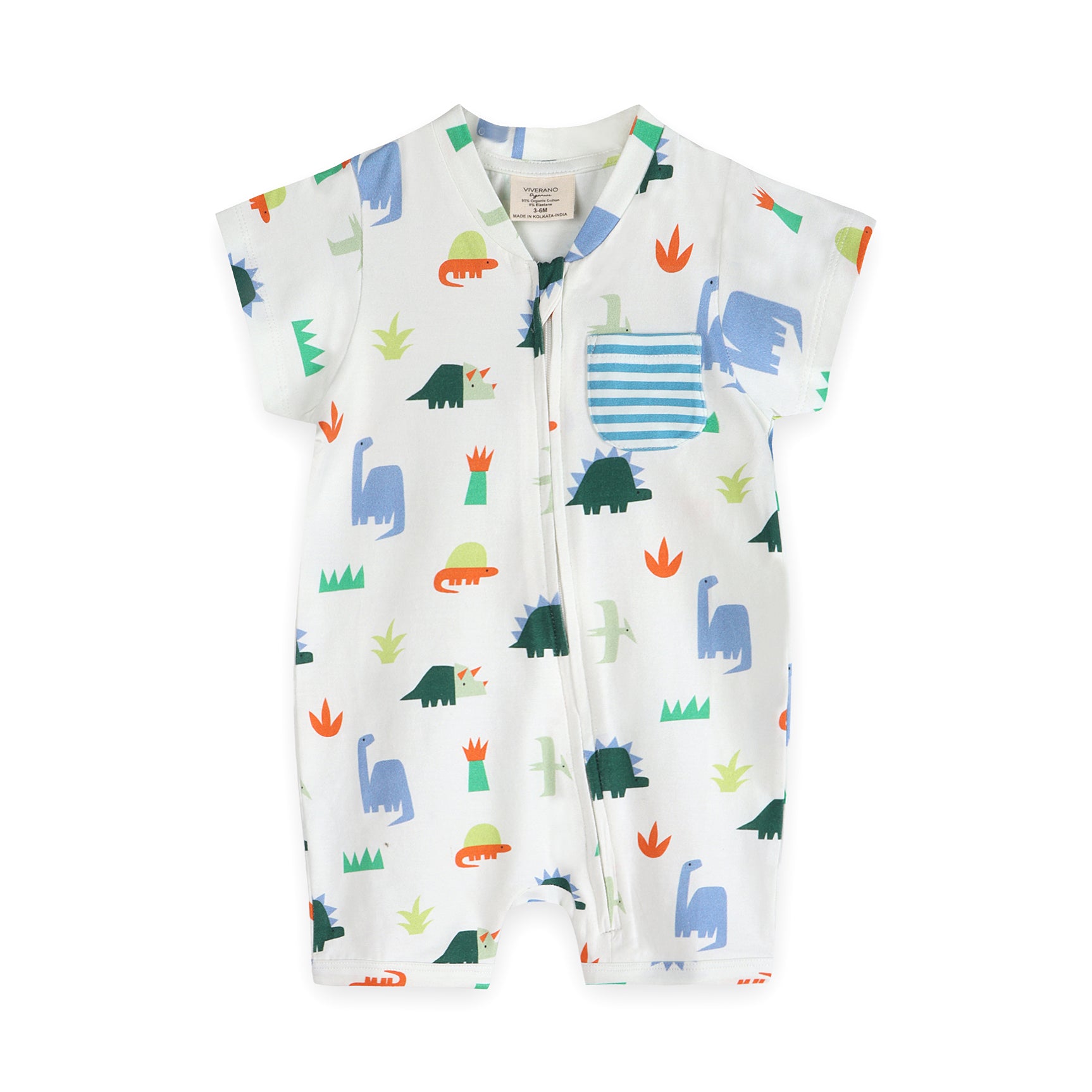 Dino Baby Zipper Romper (Organic Jersey)