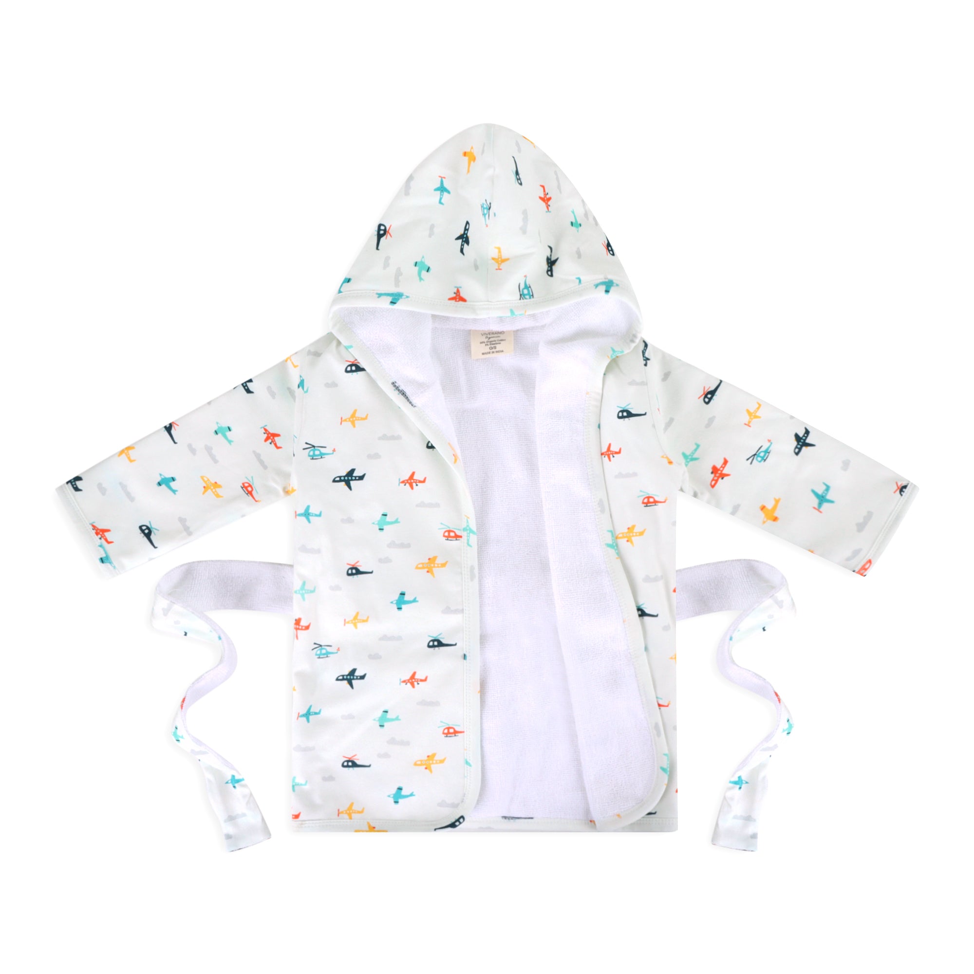 Planes Baby Bathrobe Open (Organic Jersey)