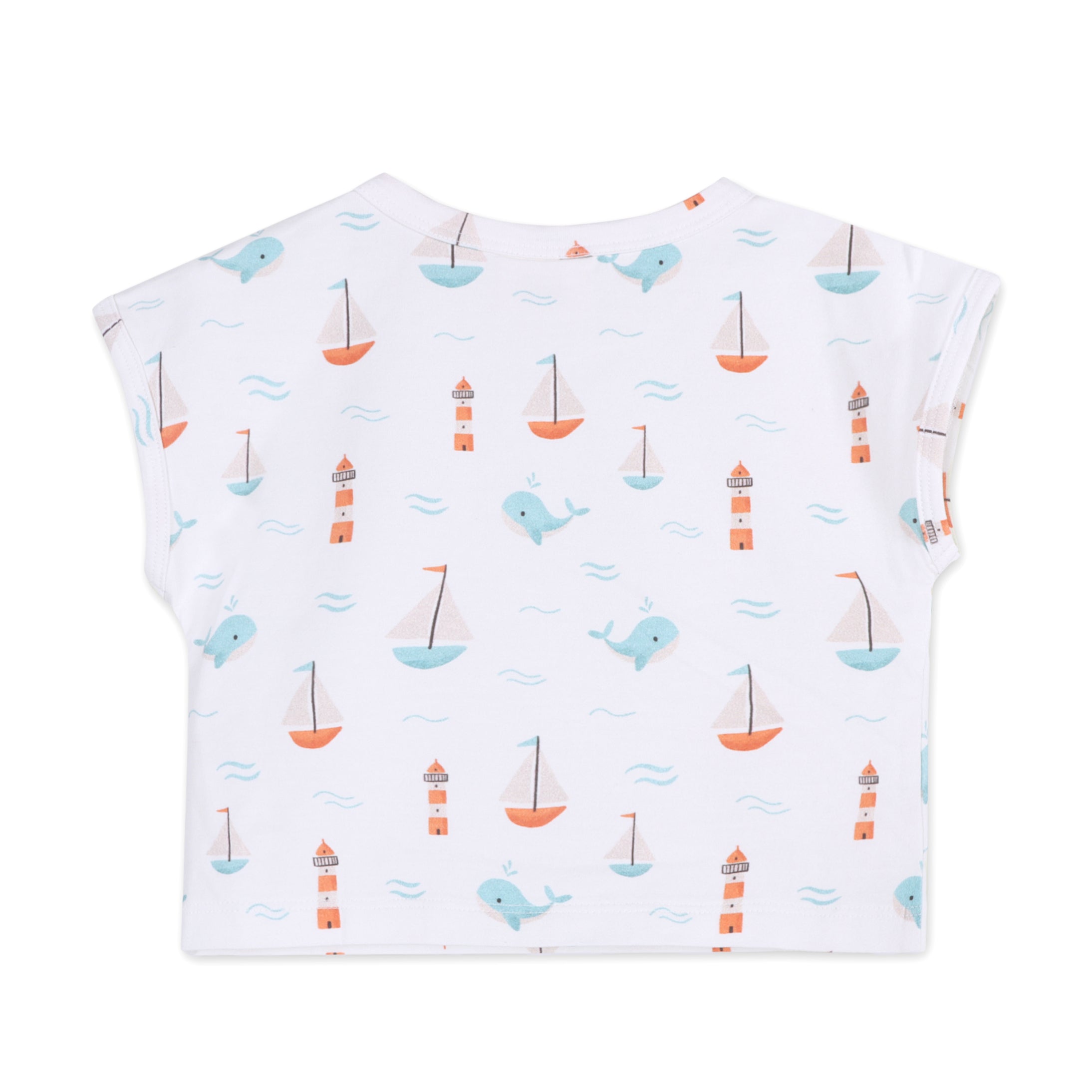 Sailboat Whales Baby Tee Back (Organic Jersey)
