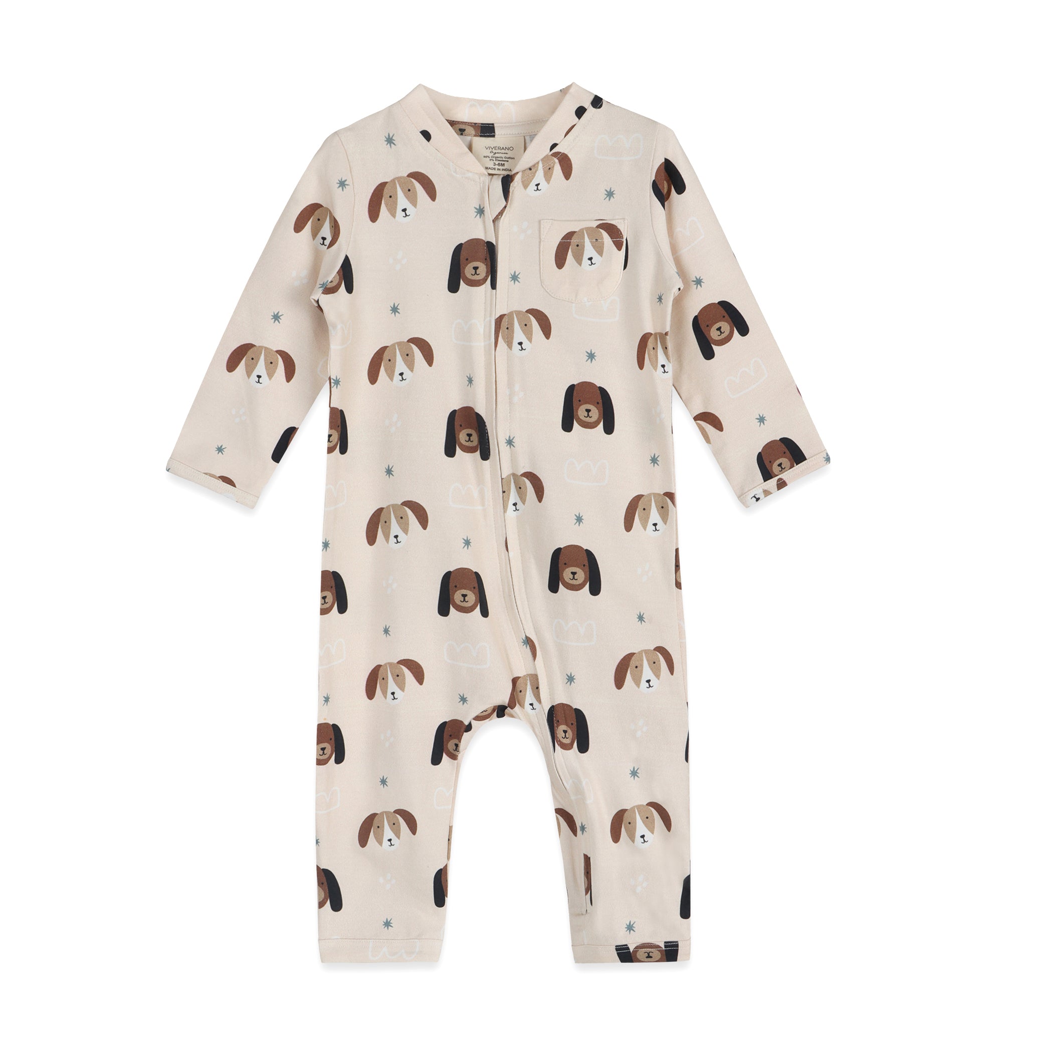Doggies Baby Zipper Jumpsuit (Organic Jersey)