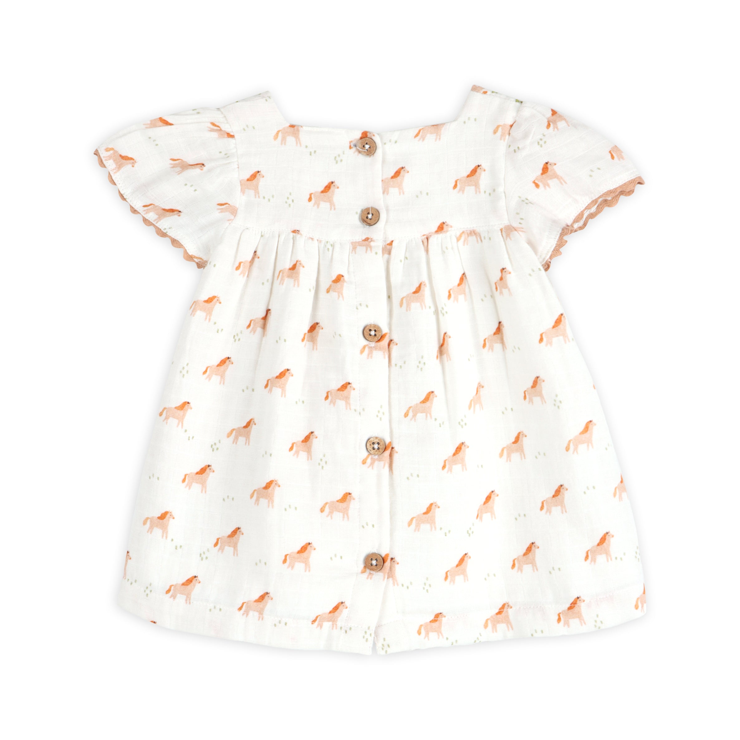 Horse Baby Dress Back (Organic Muslin)