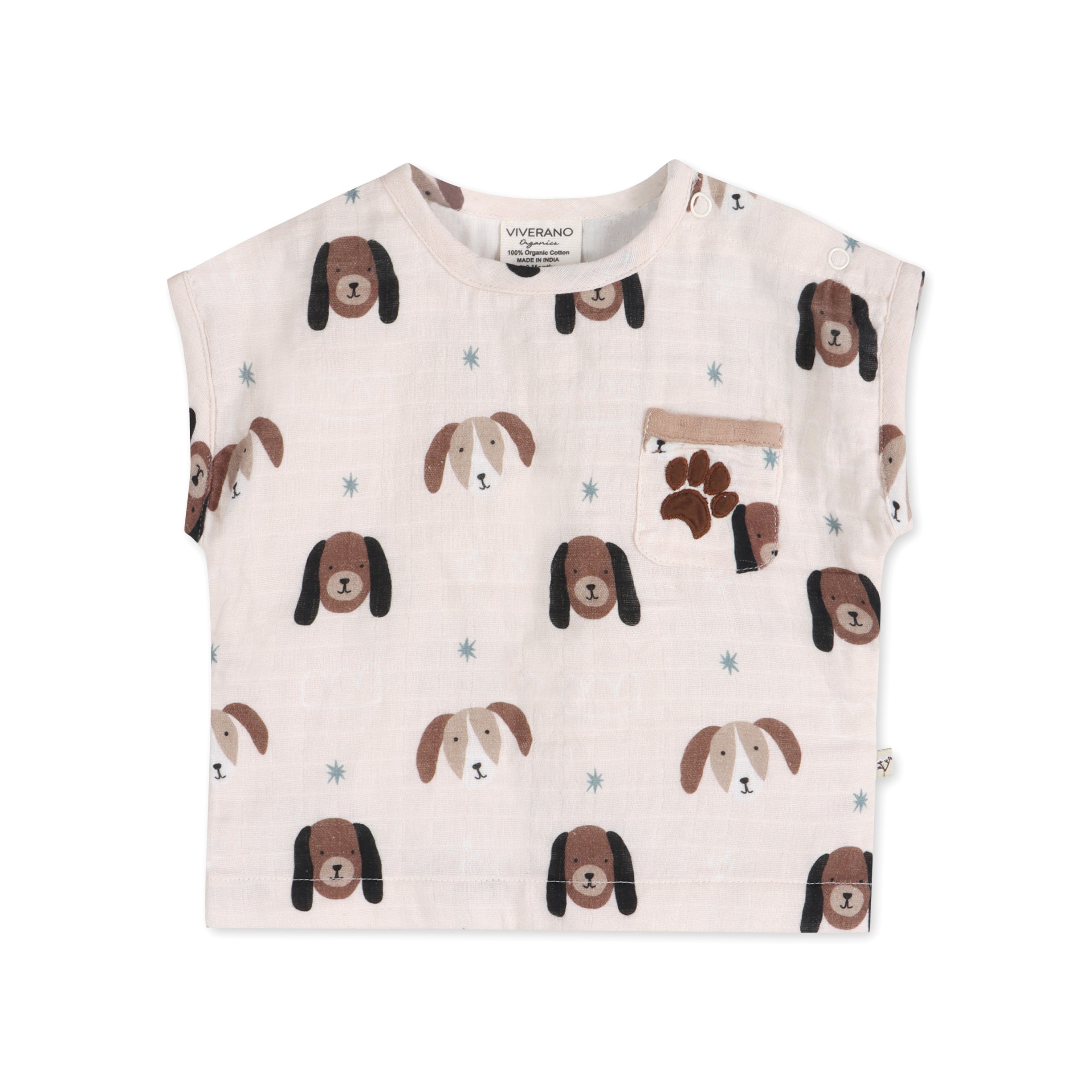 Doggies Baby Top Front (Organic Muslin)