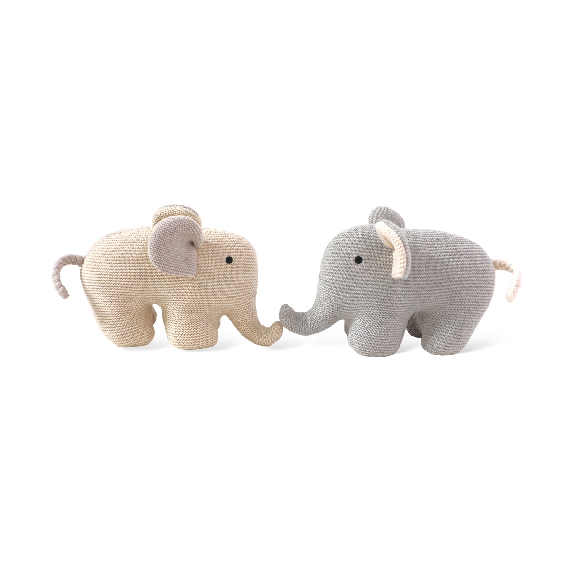 Elephant Knit Stuffed Animal Baby Toy (Organic Cotton) by Viverano Organics