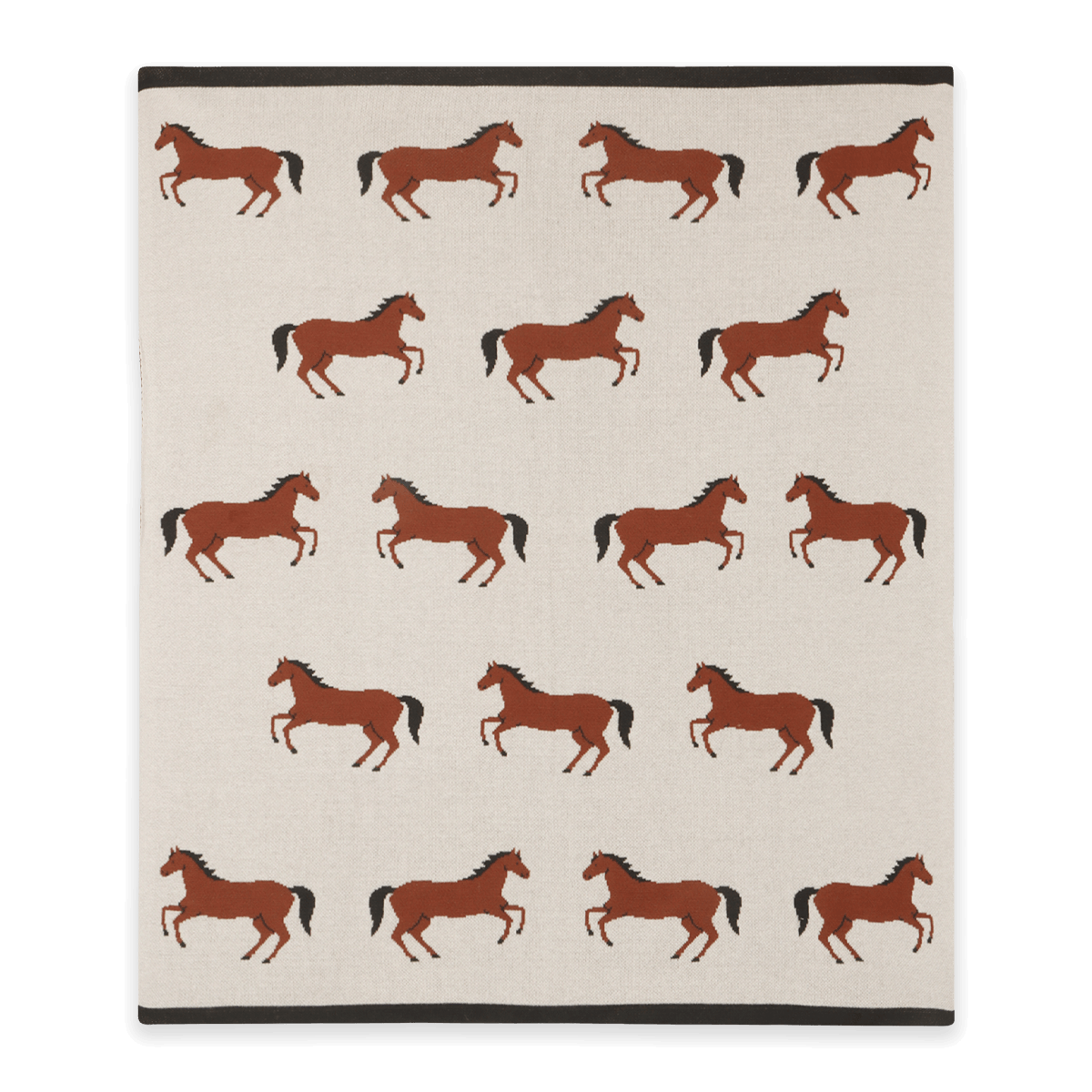 Horse - Organic Cotton Jacquard Sweater Knit Baby Blanket