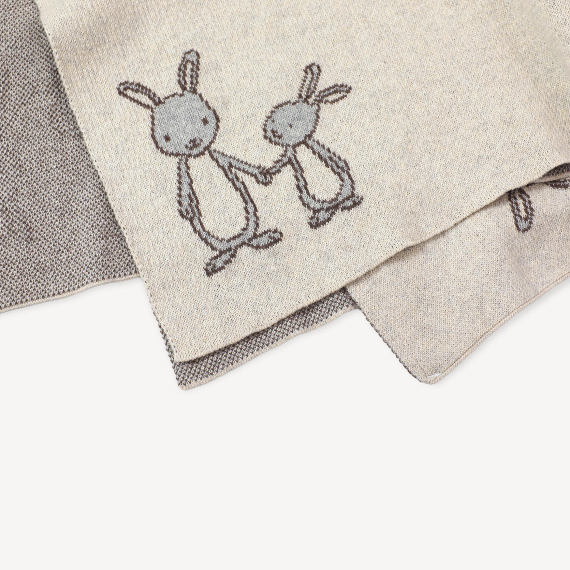 Bunny Mommy & Me - Jacquard Sweater Knit Baby Blanket (Organic Cotton)