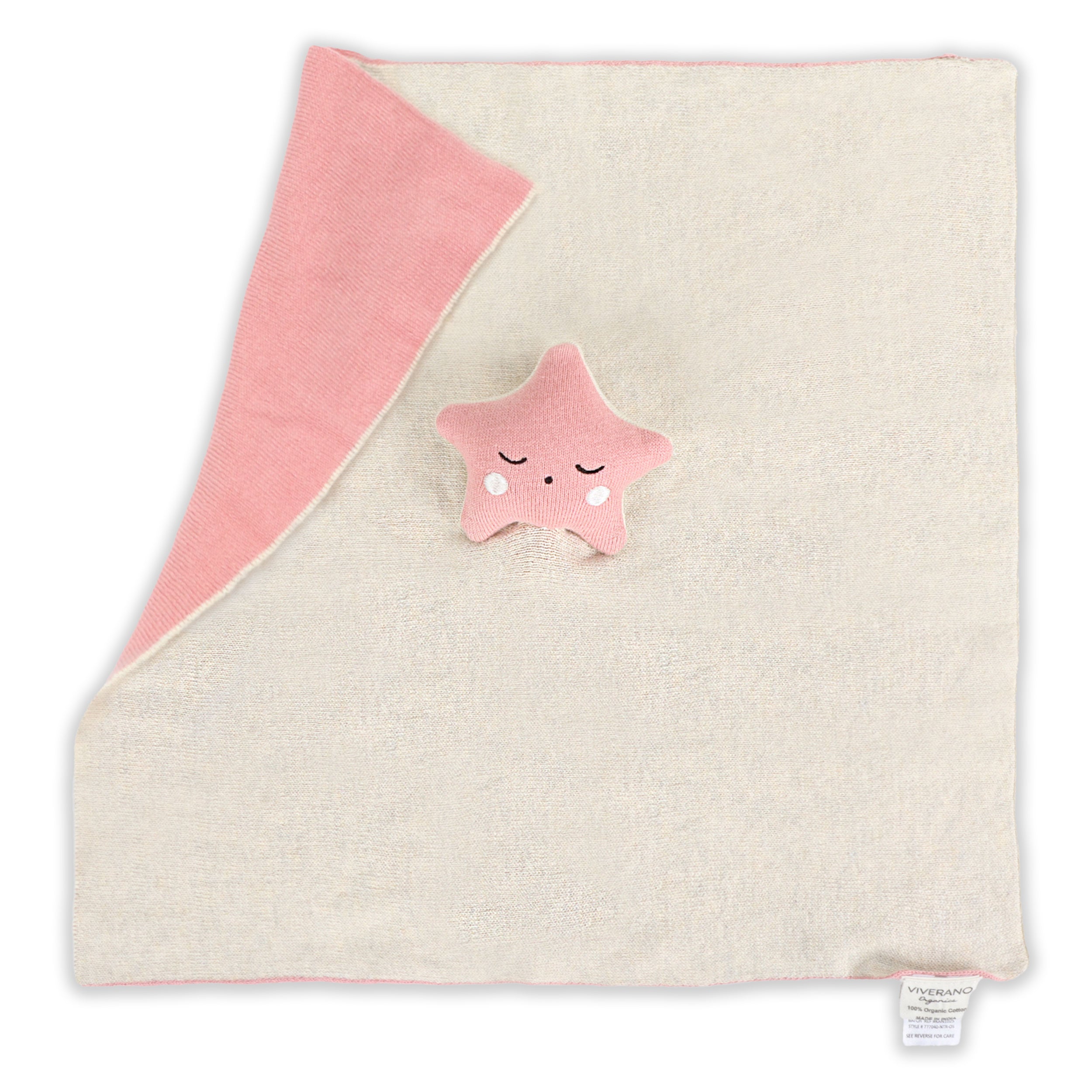 Stars - Jacquard Knit Baby Blanket & Lovey Gift SET (Organic)