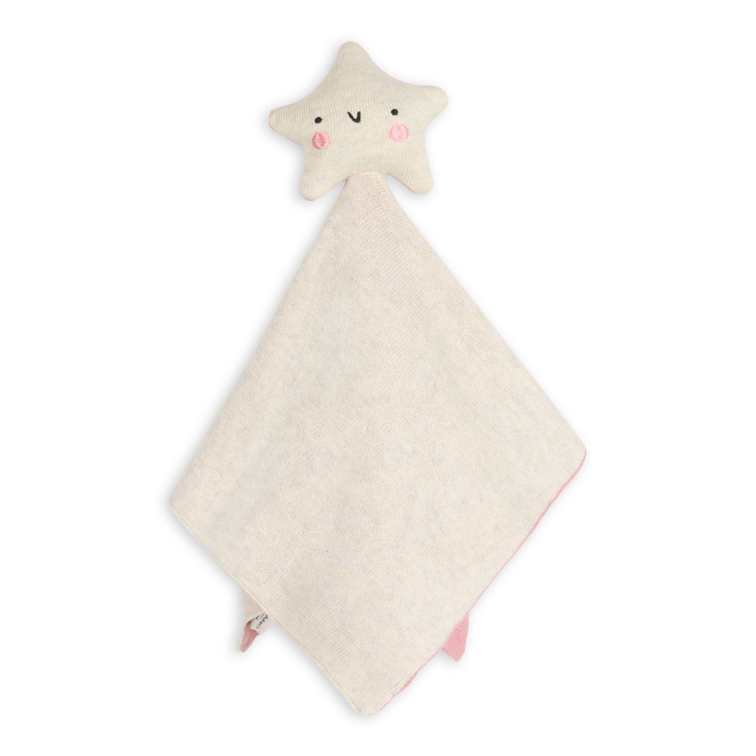 Stars - Jacquard Knit Baby Blanket & Lovey Gift SET (Organic) - Natural Side