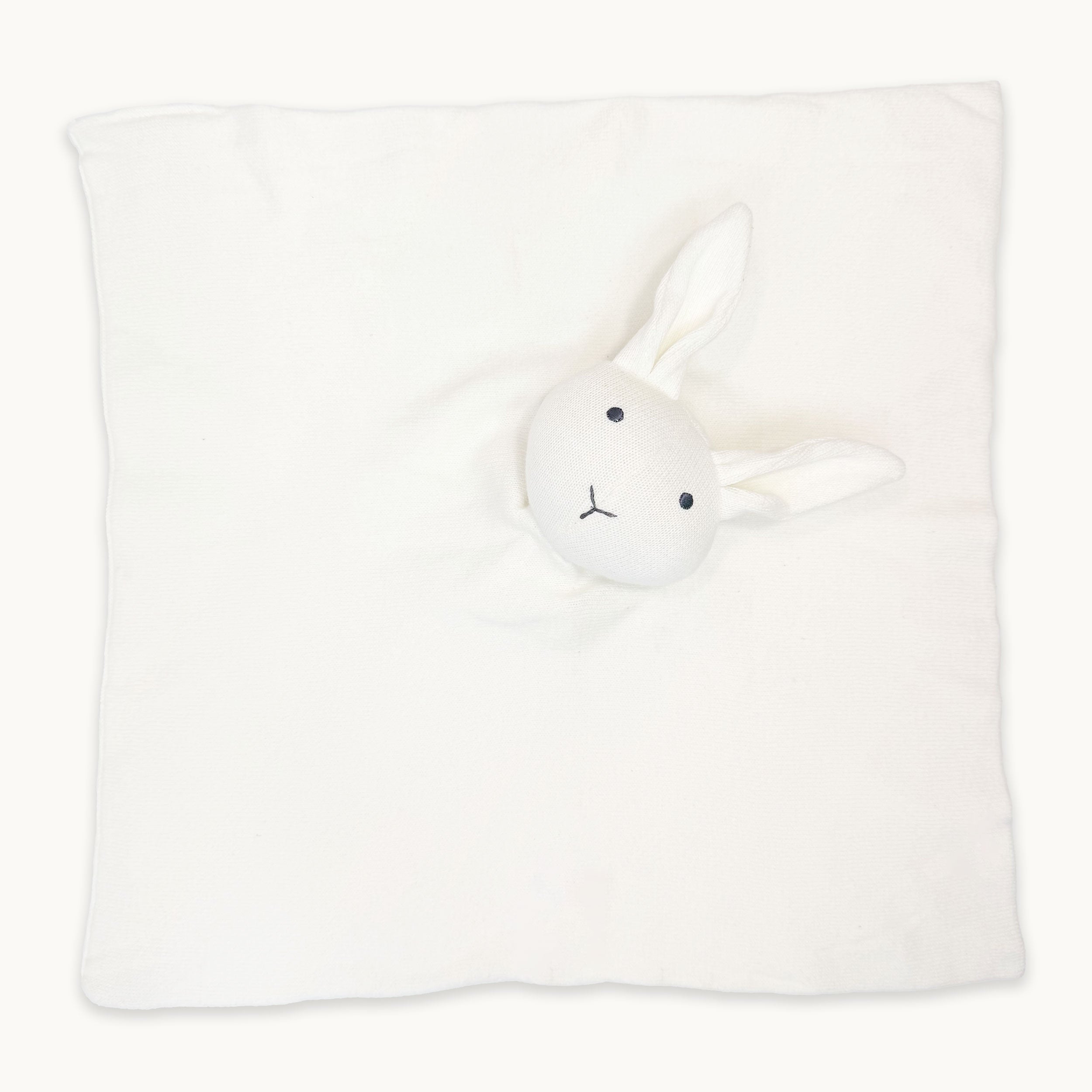 Ivory Bunny - Organic Baby Lovey Security Blanket Cuddle Cloth