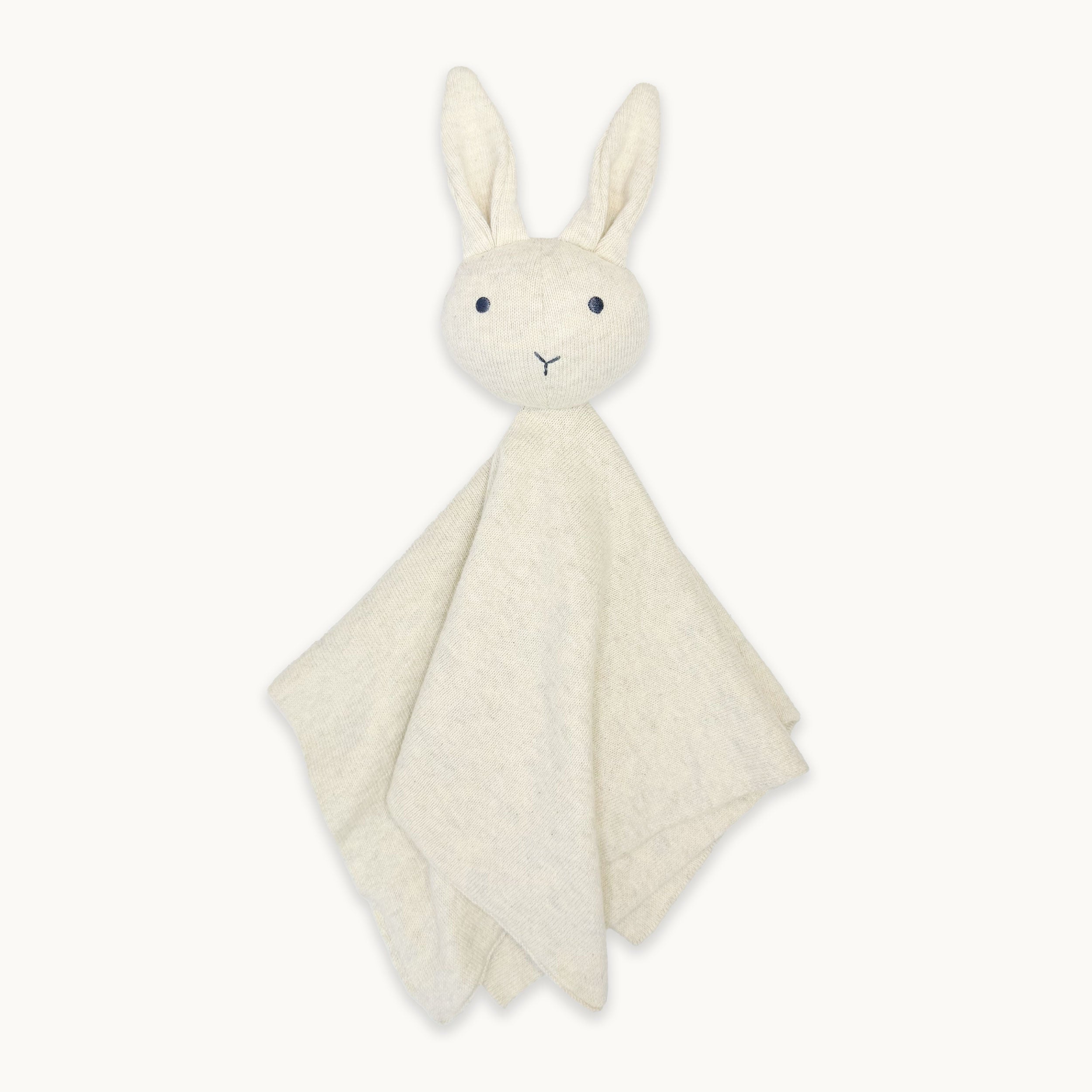 Natural Heather Bunny - Organic Baby Lovey Security Blanket Cuddle Cloth