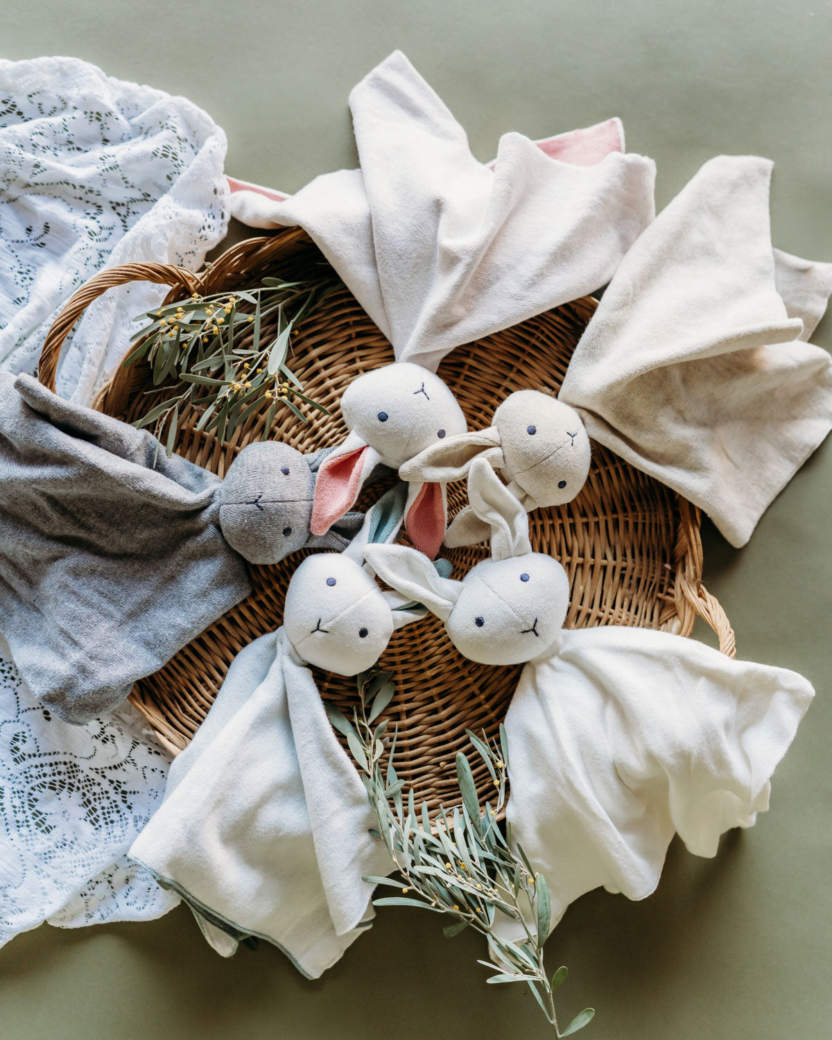 Viverano | Bunny - Organic Baby Lovey Security Blanket Cuddle Cloth