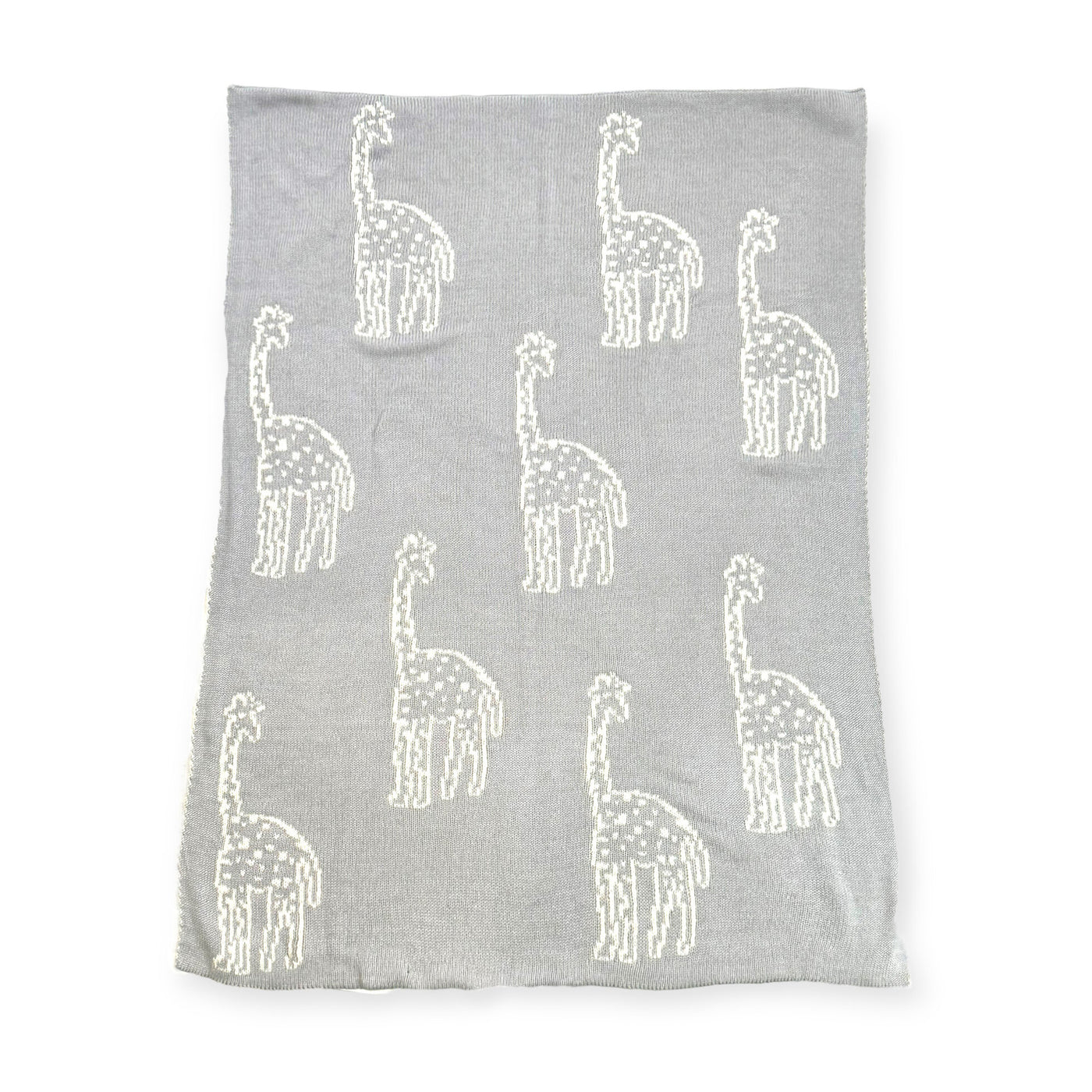 Organic Jacquard Sweater Knit Baby Blanket - Skater Dino main image 1