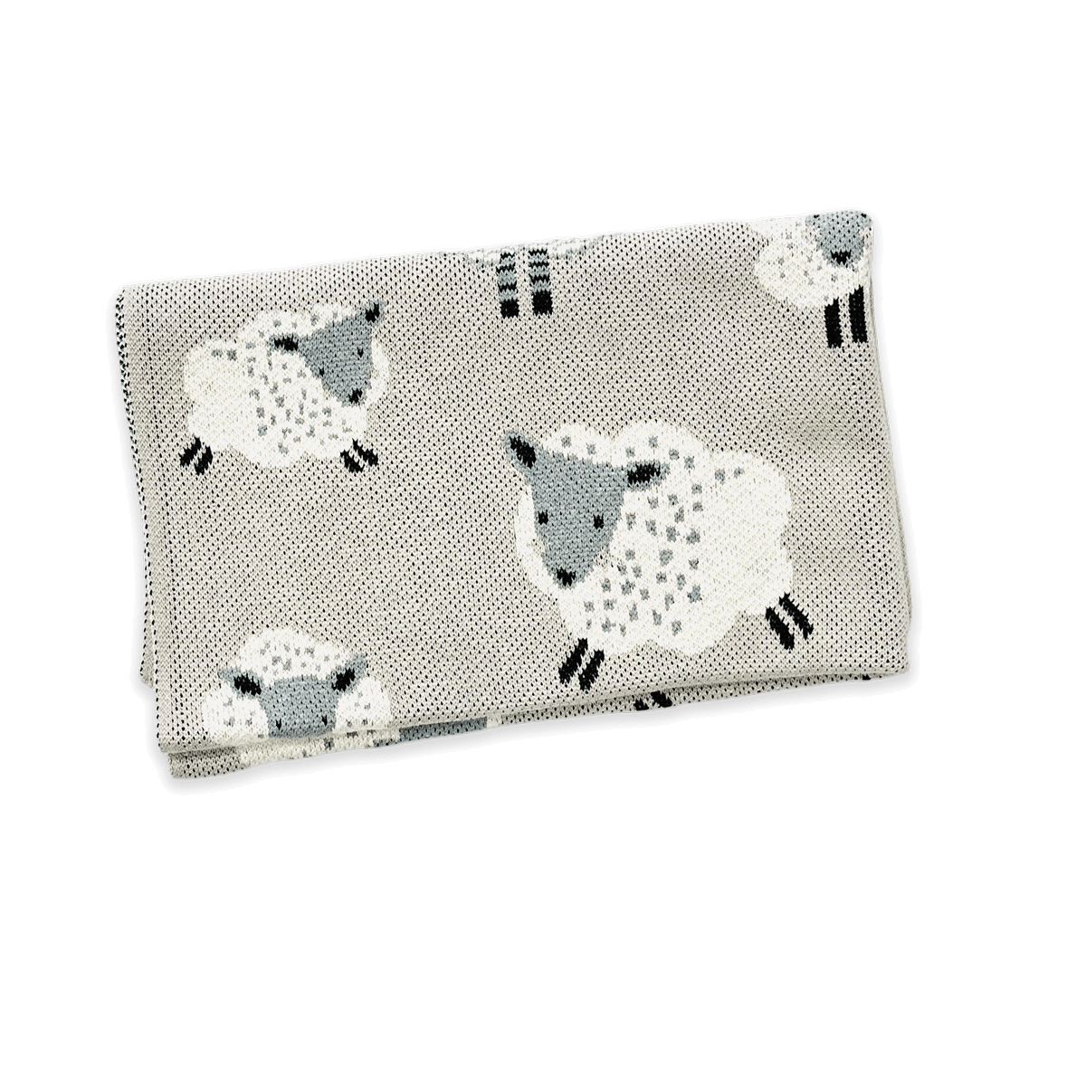 Happy Sheep - Mid Weight Jacquard Sweater Knit Baby Blanket (Organic Cotton)