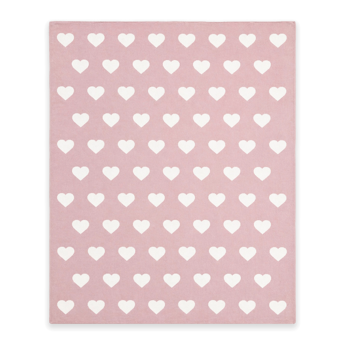 Hearts - Reversible Bi-Color Jacquard Sweater Knit Baby Blanket (Organic Cotton)