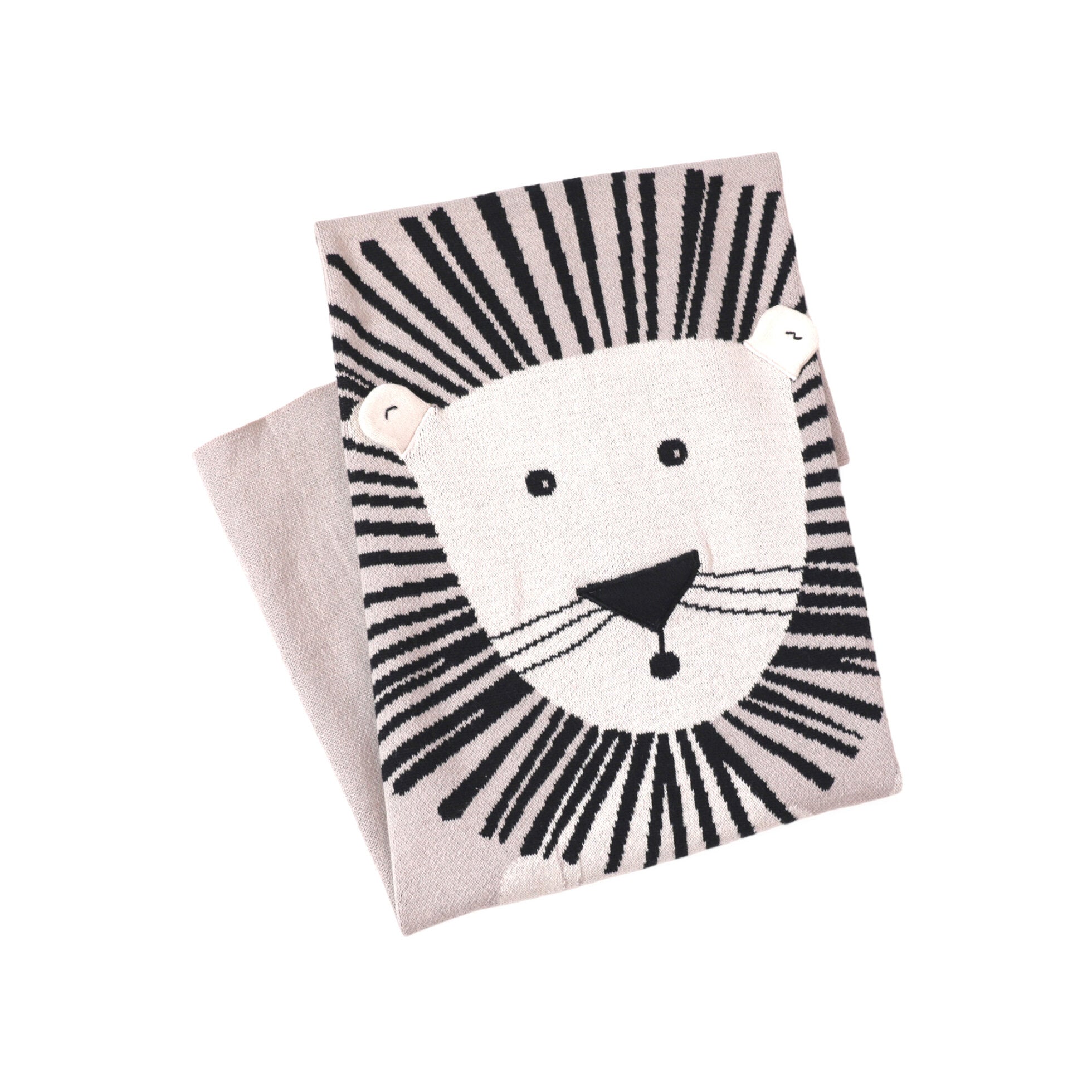Lion King Jacquard Sweater Knit Organic Cotton Baby Blankets by Viverano