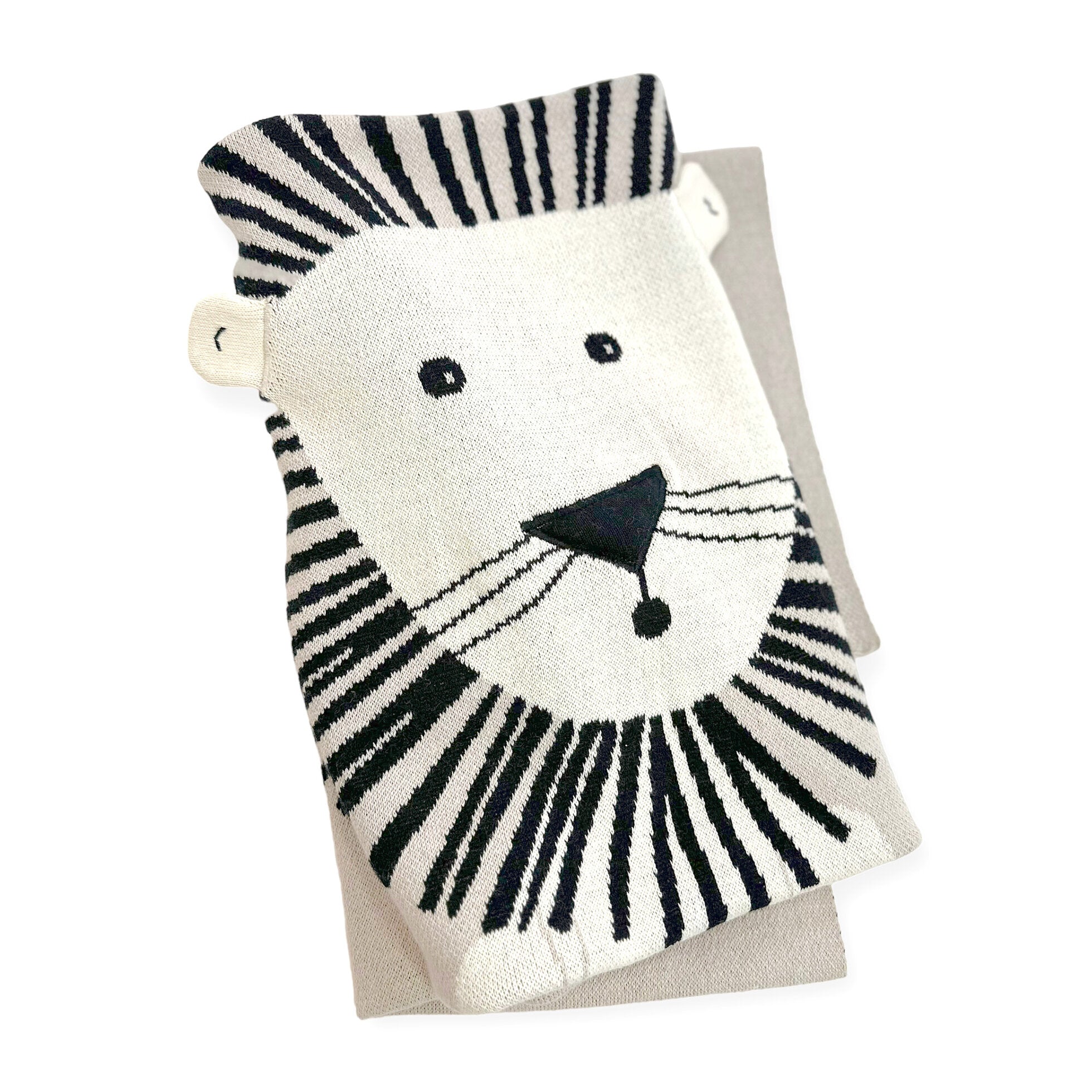 Lion King Jacquard Sweater Knit Organic Cotton Baby Blankets by Viverano
