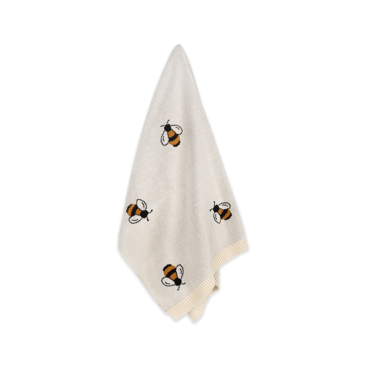 Bees - Jacquard Sweater Knit Baby Blanket (Organic Cotton)