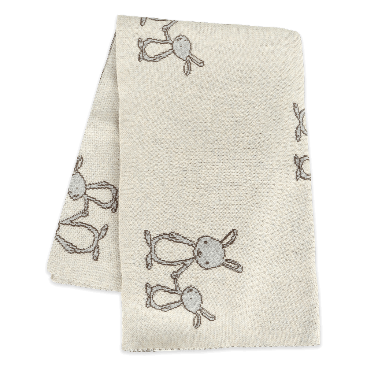 Bunny Mommy & Me - Jacquard Sweater Knit Baby Blanket (Organic Cotton)