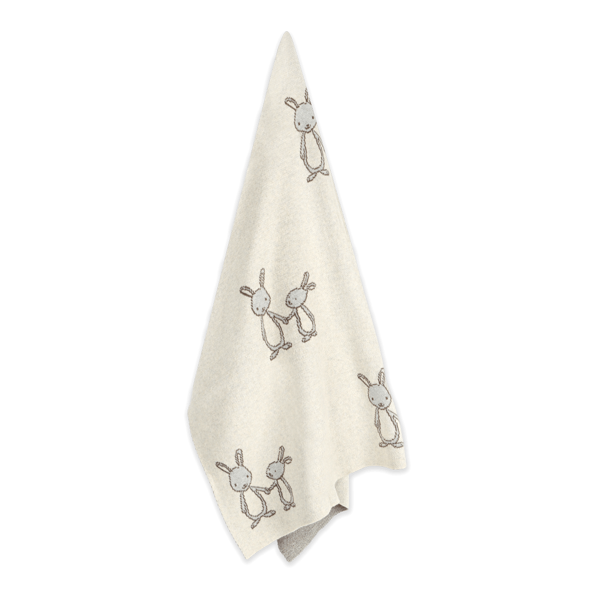 Bunny Mommy & Me - Jacquard Sweater Knit Baby Blanket (Organic Cotton)