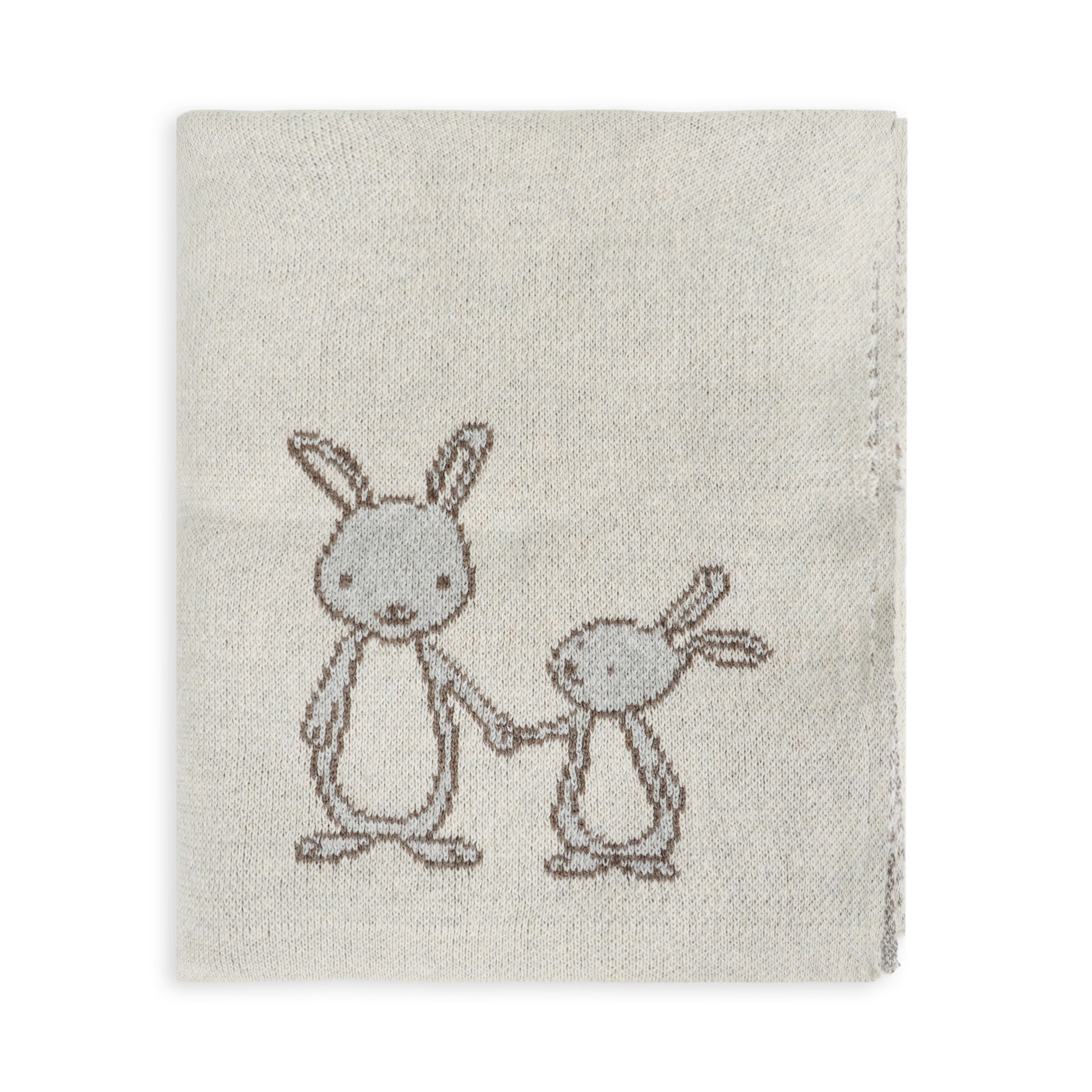 Bunny - Jacquard Sweater Knit Baby Blanket (Organic Cotton)