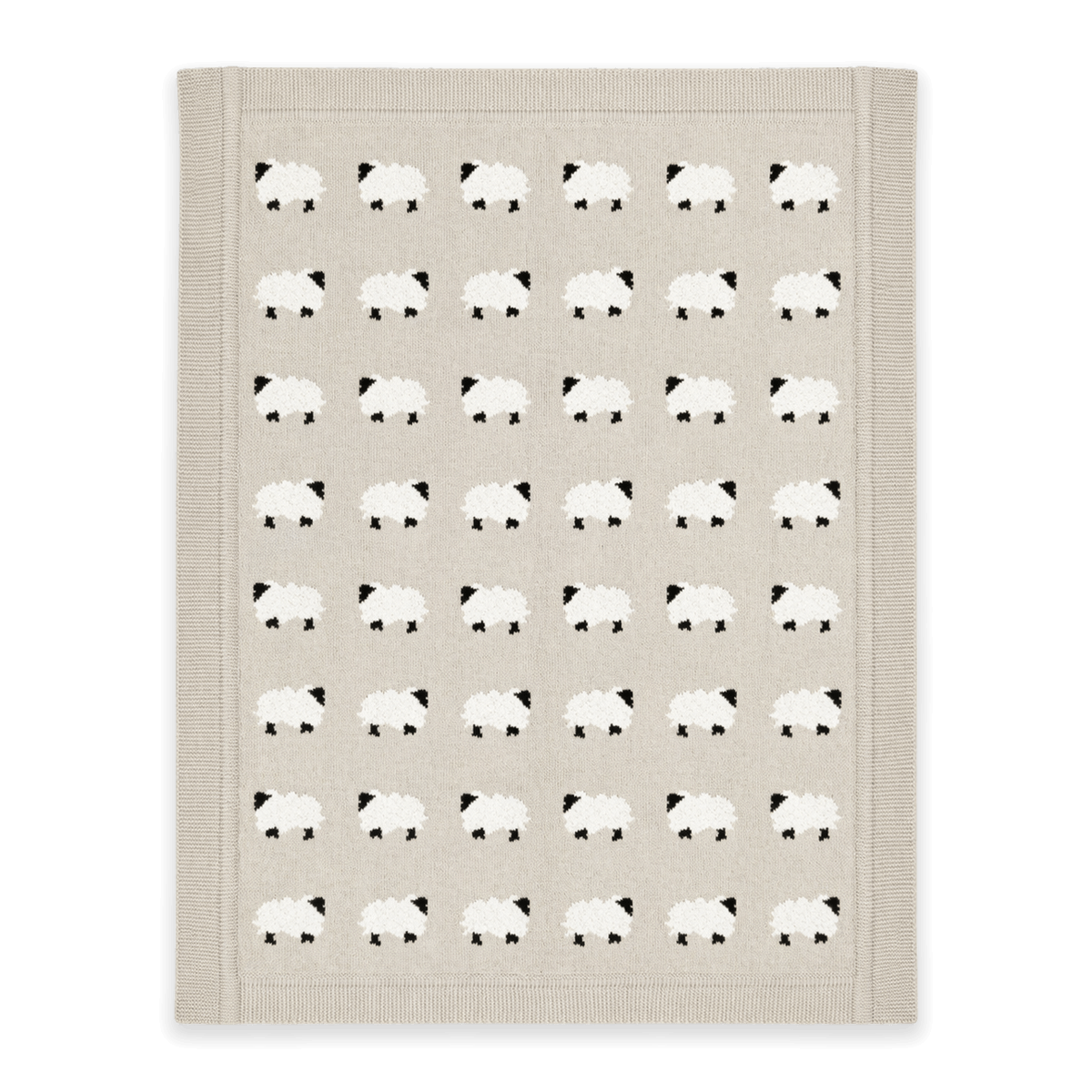 Furry Sheep - Jacquard Sweater Knit Baby Blanket (Organic Cotton)