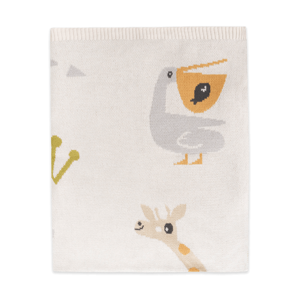 Jungle Friends - Jacquard Sweater Knit Baby Blanket (Organic Cotton)