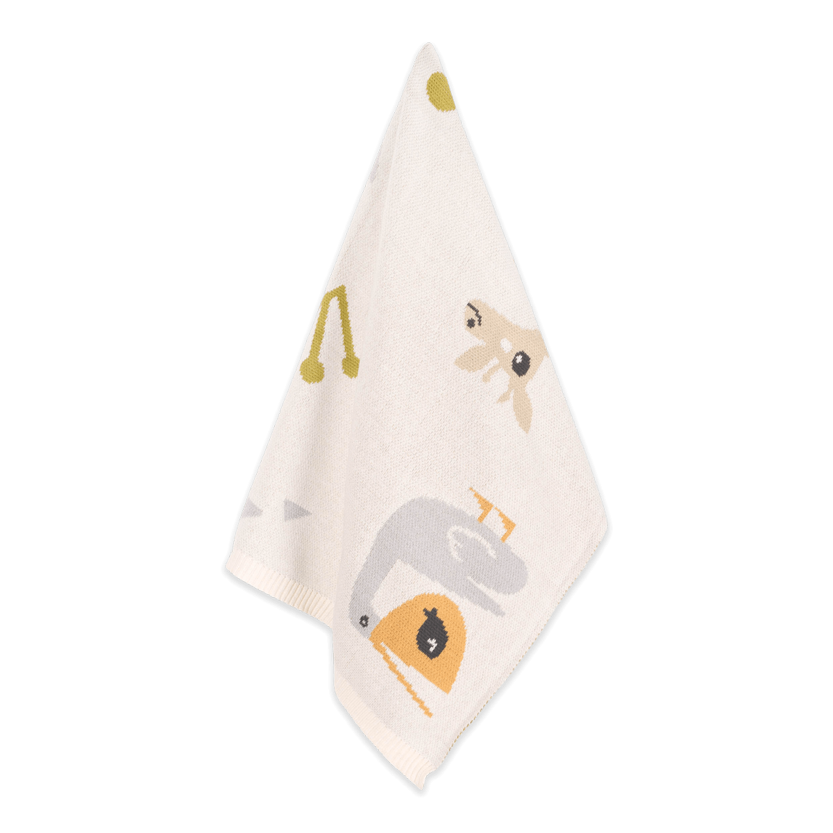 Jungle Friends - Jacquard Sweater Knit Baby Blanket (Organic Cotton)