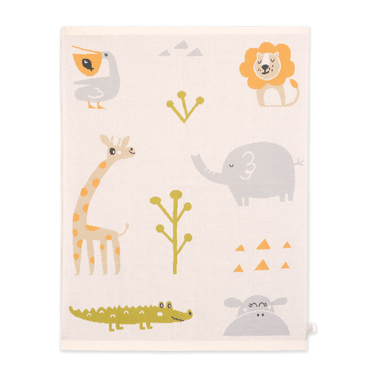 Jungle Friends - Jacquard Sweater Knit Baby Blanket (Organic Cotton)