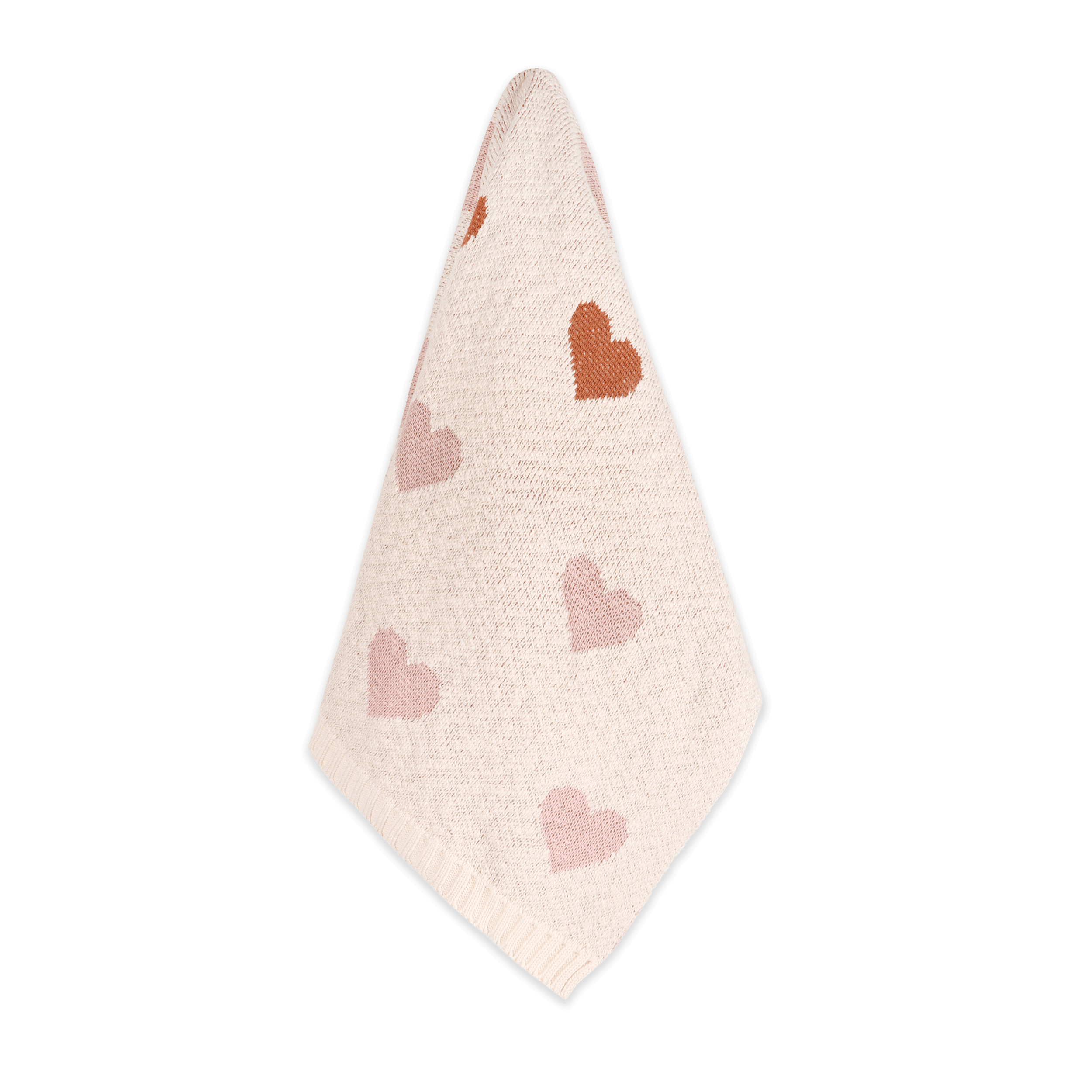 Loving Hearts - Jacquard Sweater Knit Baby Blanket (Organic Cotton)
