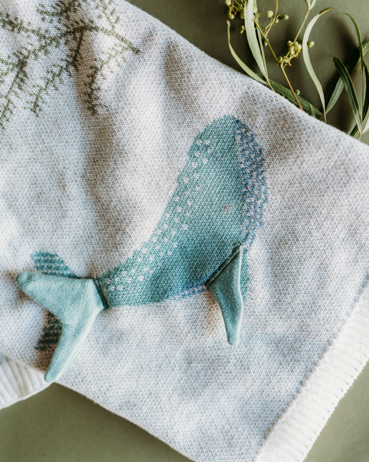 Ocean Jellyfish - 3D Jacquard Sweater Knit Baby Blanket (Organic Cotton)