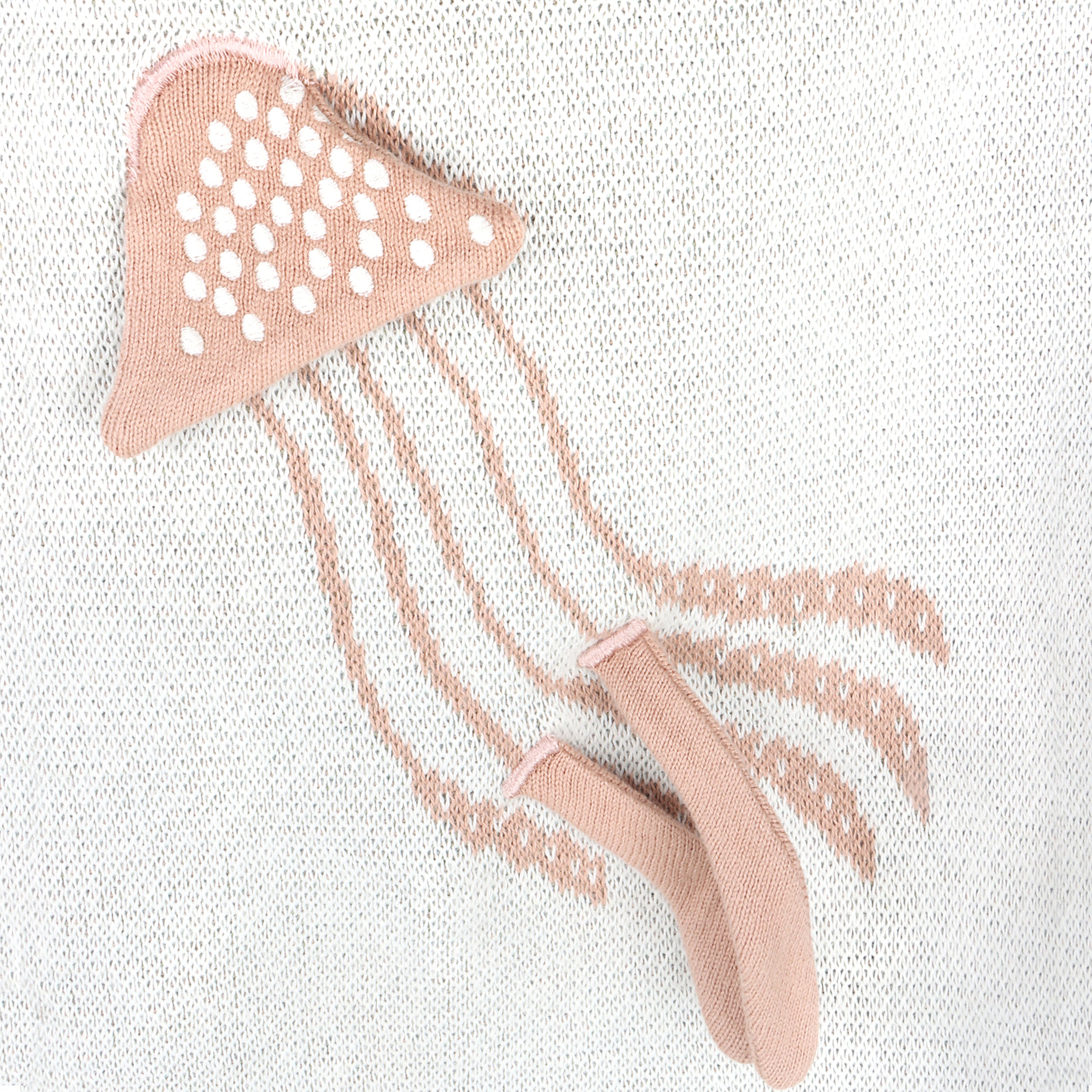 Ocean Jellyfish 3D - Organic Cotton Jacquard Sweater Knit Baby Blanket Detail