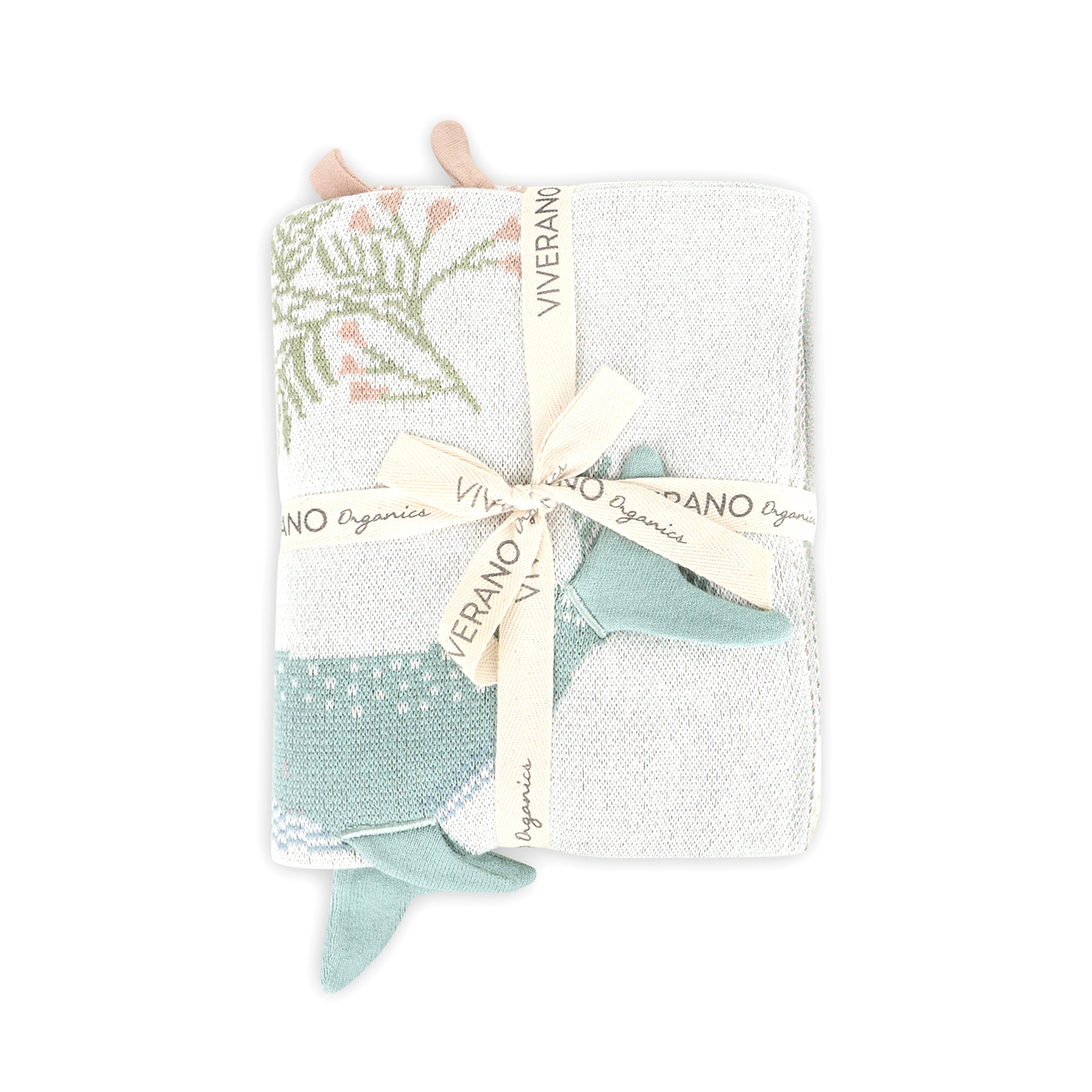 Ocean Jellyfish 3D - Organic Cotton Jacquard Sweater Knit Baby Blanket Wrapped