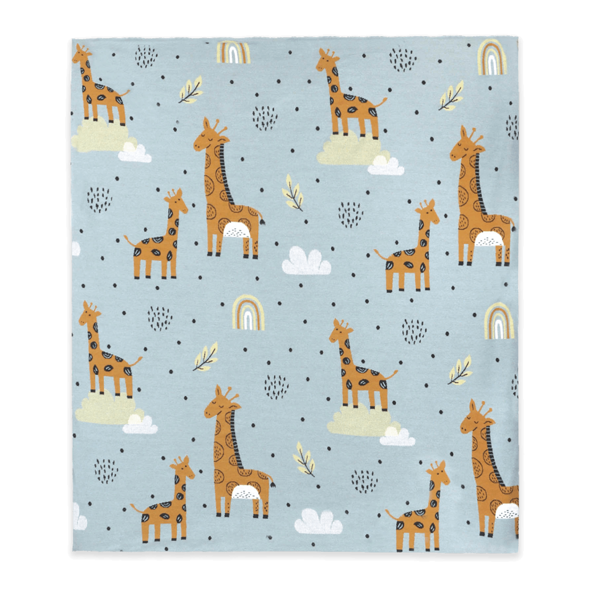Giraffe Safari - Cozy Sherpa Jacquard Sweater Knit Baby Blanket (Organic Cotton)