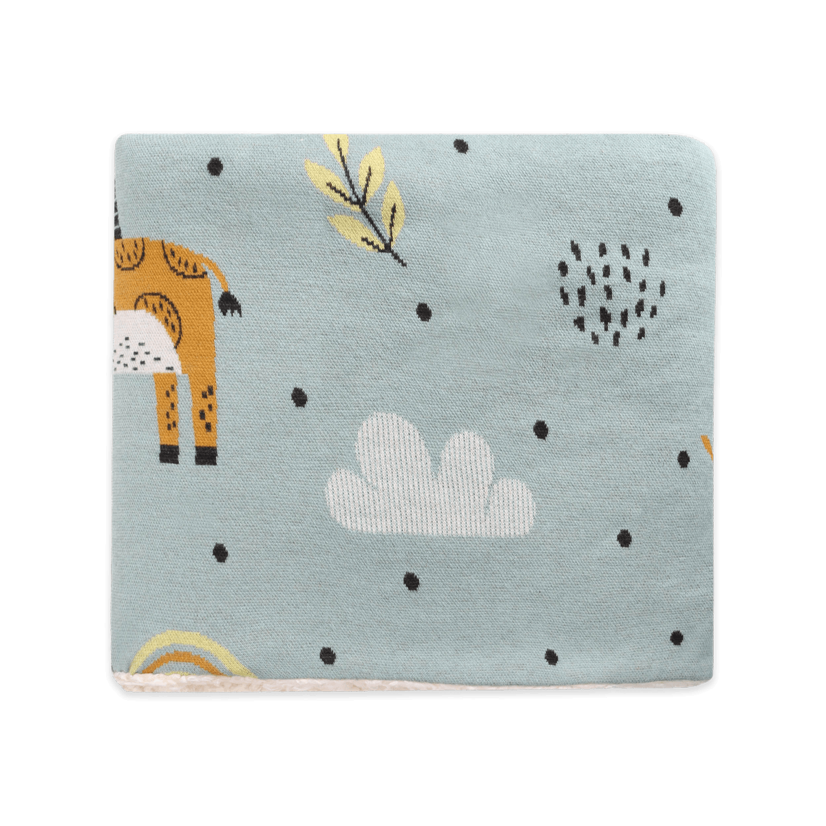 Giraffe Safari - Cozy Sherpa Jacquard Sweater Knit Baby Blanket (Organic Cotton)