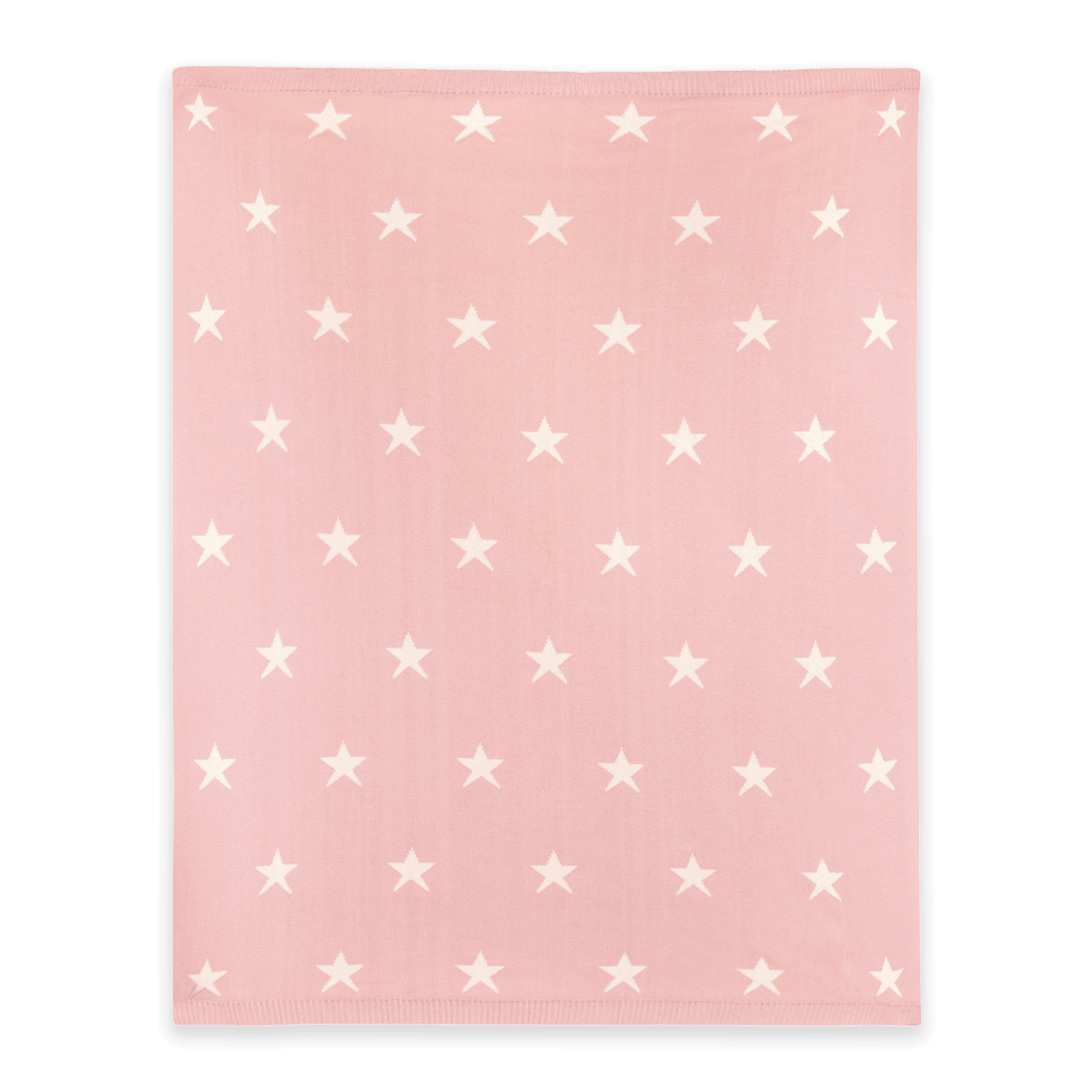 Stars - Reversible Jacquard Sweater Knit Baby Blanket (Organic Cotton) - Blush